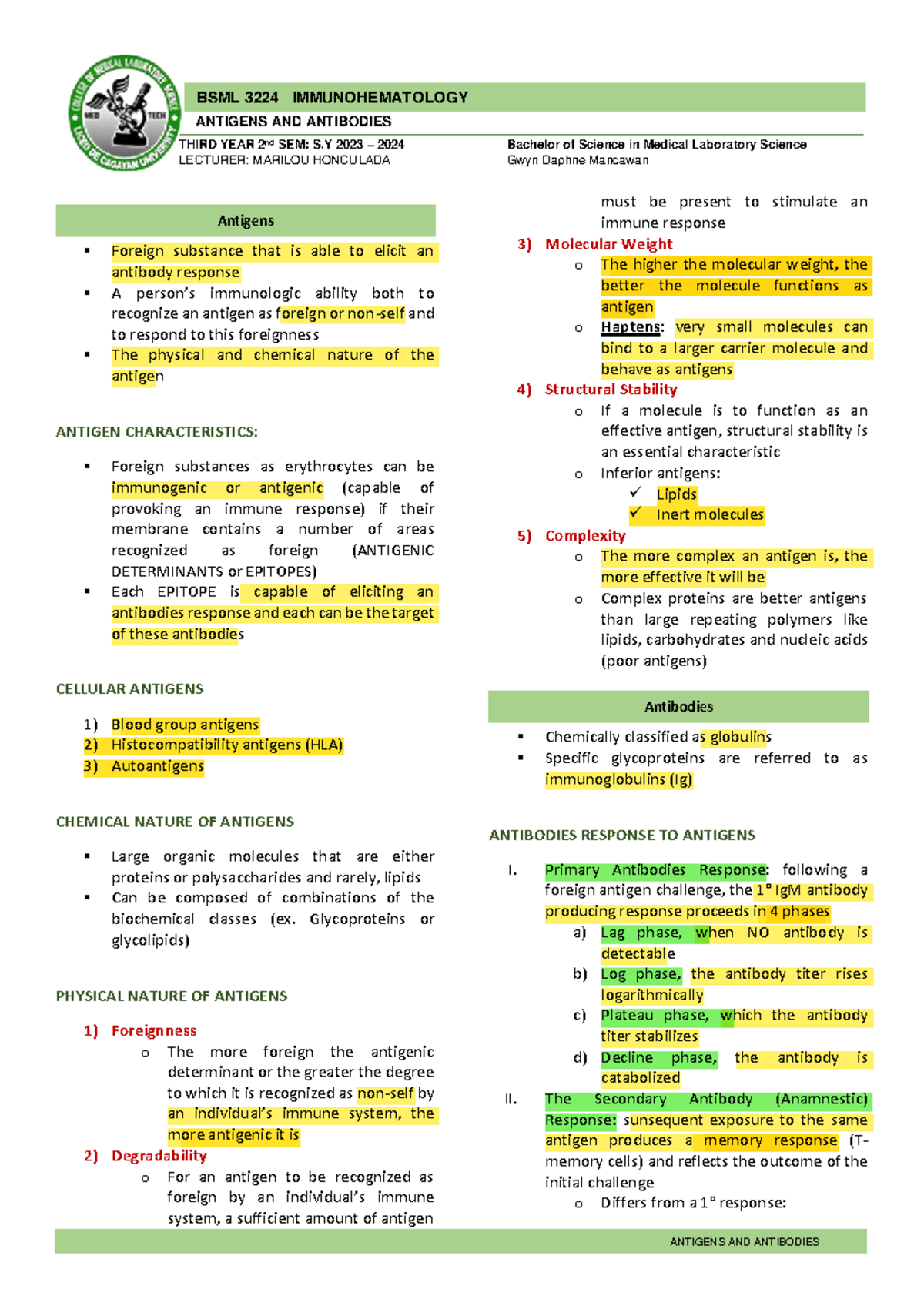 Topic 3 BB LAB - bb lec - THIRD YEAR 2nd SEM: S 2023 – 2024 LECTURER ...