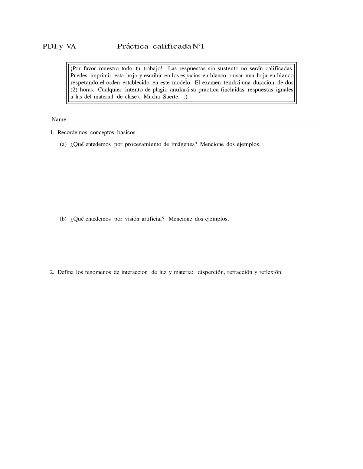 Practica Calificada 1 PDI Y VA - PDI Y VA Pra ́ctica Calificada N ...