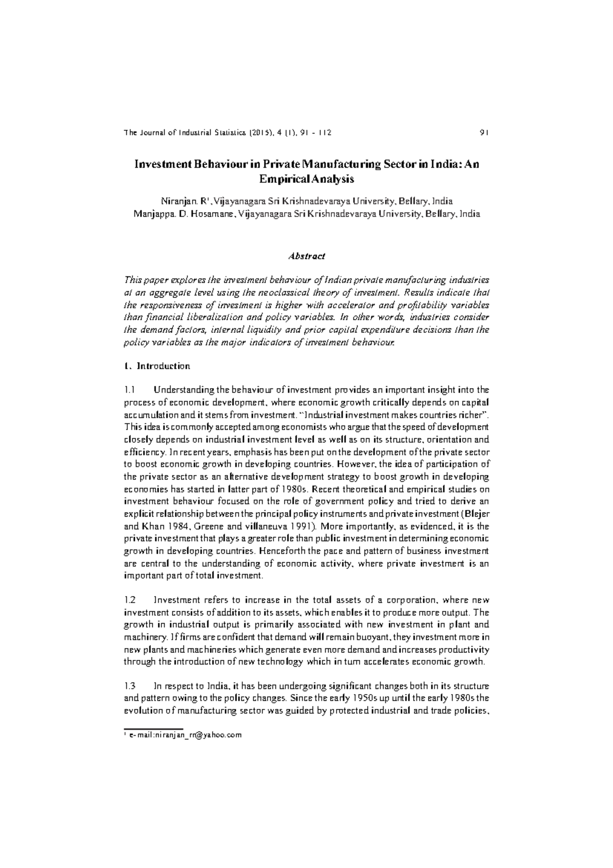 6 Investment Behaviour Private Manufacturing Sector India s 2f 2 2 2w