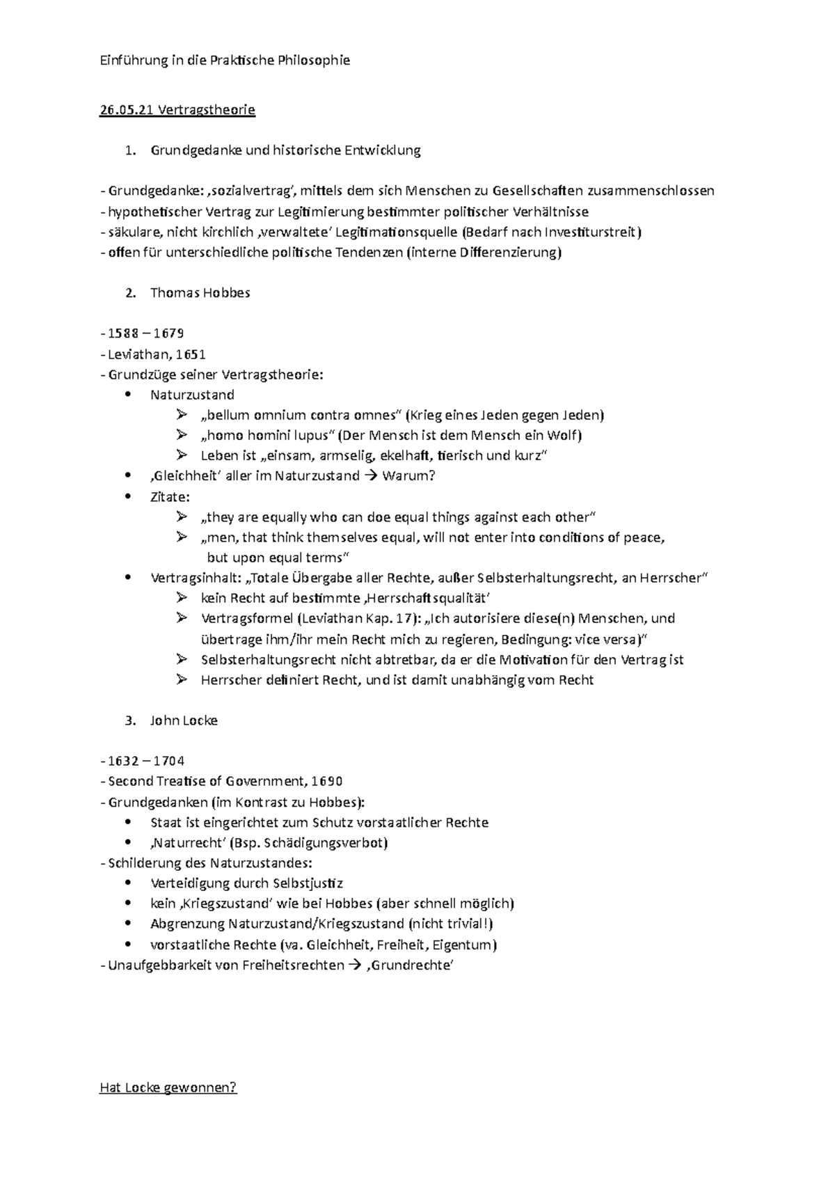 7. Vertragstheorie EVPP Einführung in die Praktische Philosophie 26.