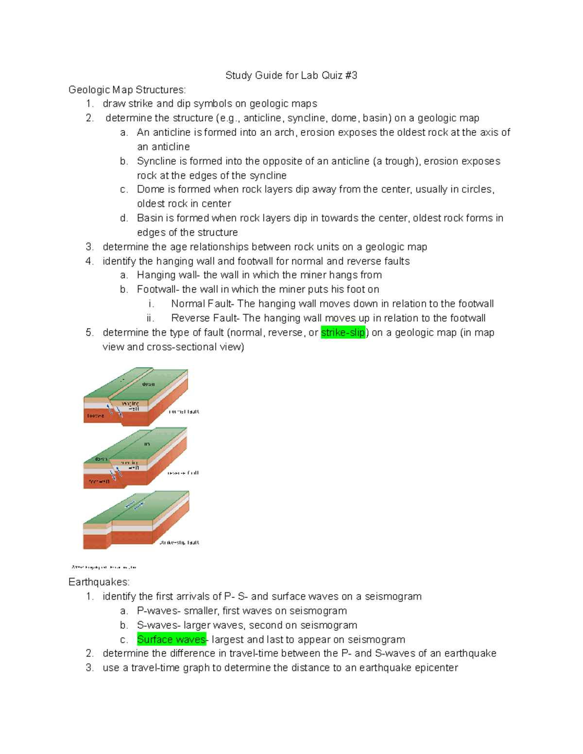 Lab Quiz 3 Lab Quiz Three What to Expect on Quiz Study Guide for
