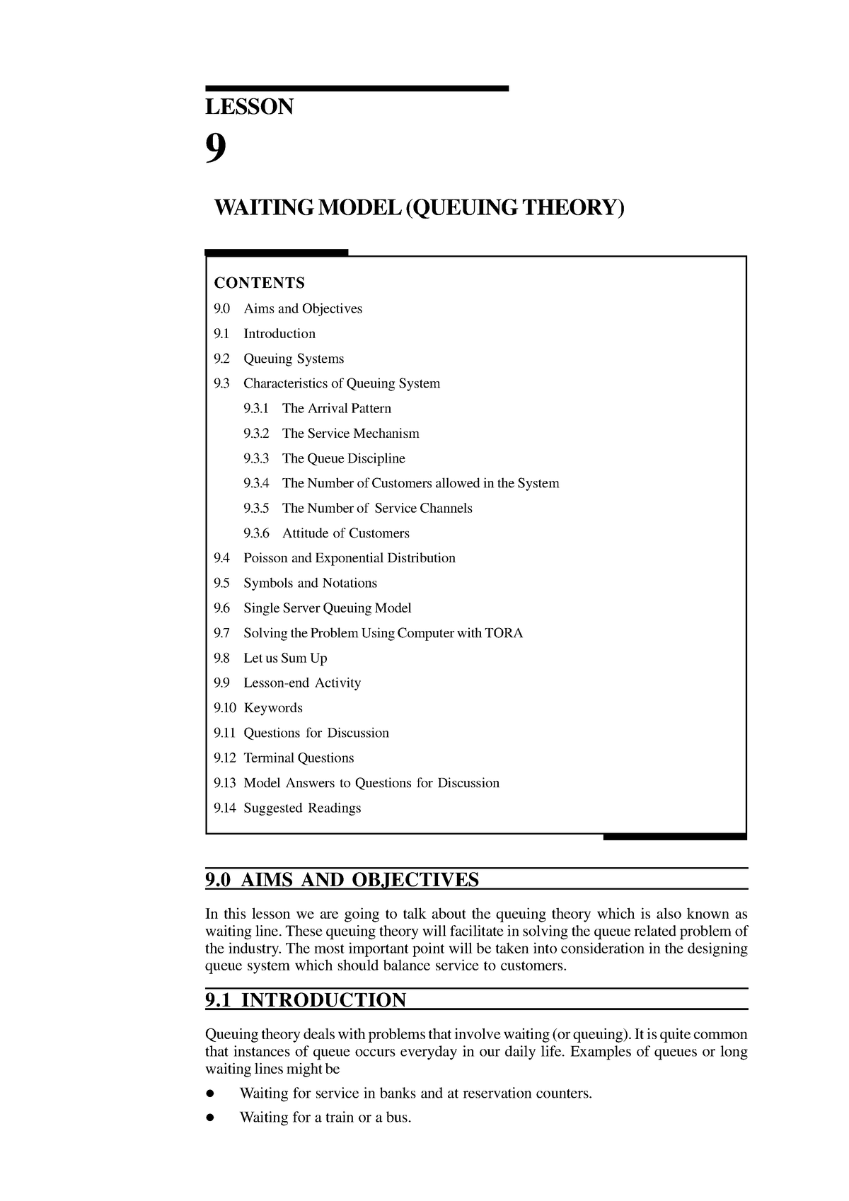 waiting-model-queuing-theory-operations-research-kcau-studocu