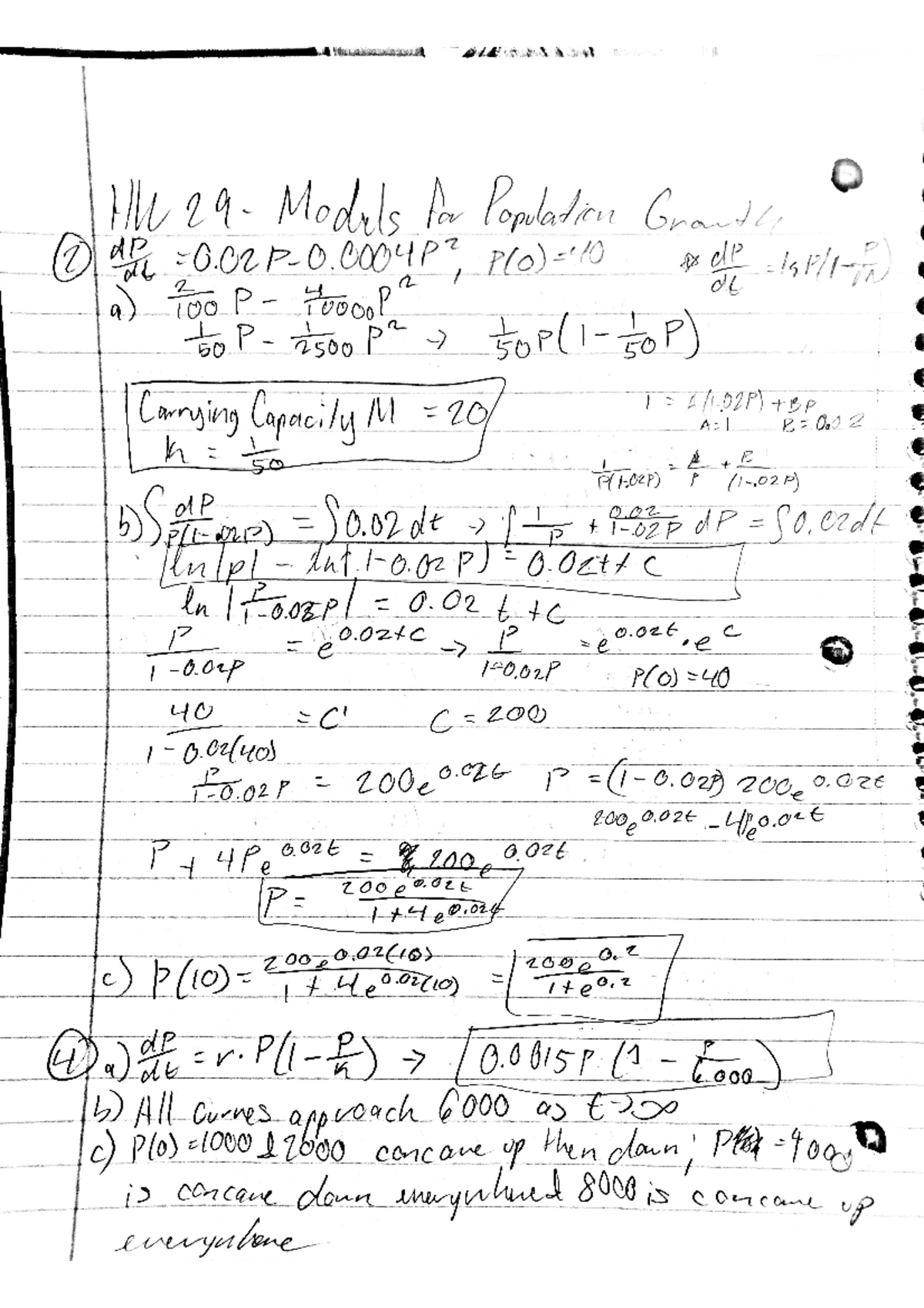Hw 29 - Hw 29- Models for Population Growth - MATH 1B - Studocu