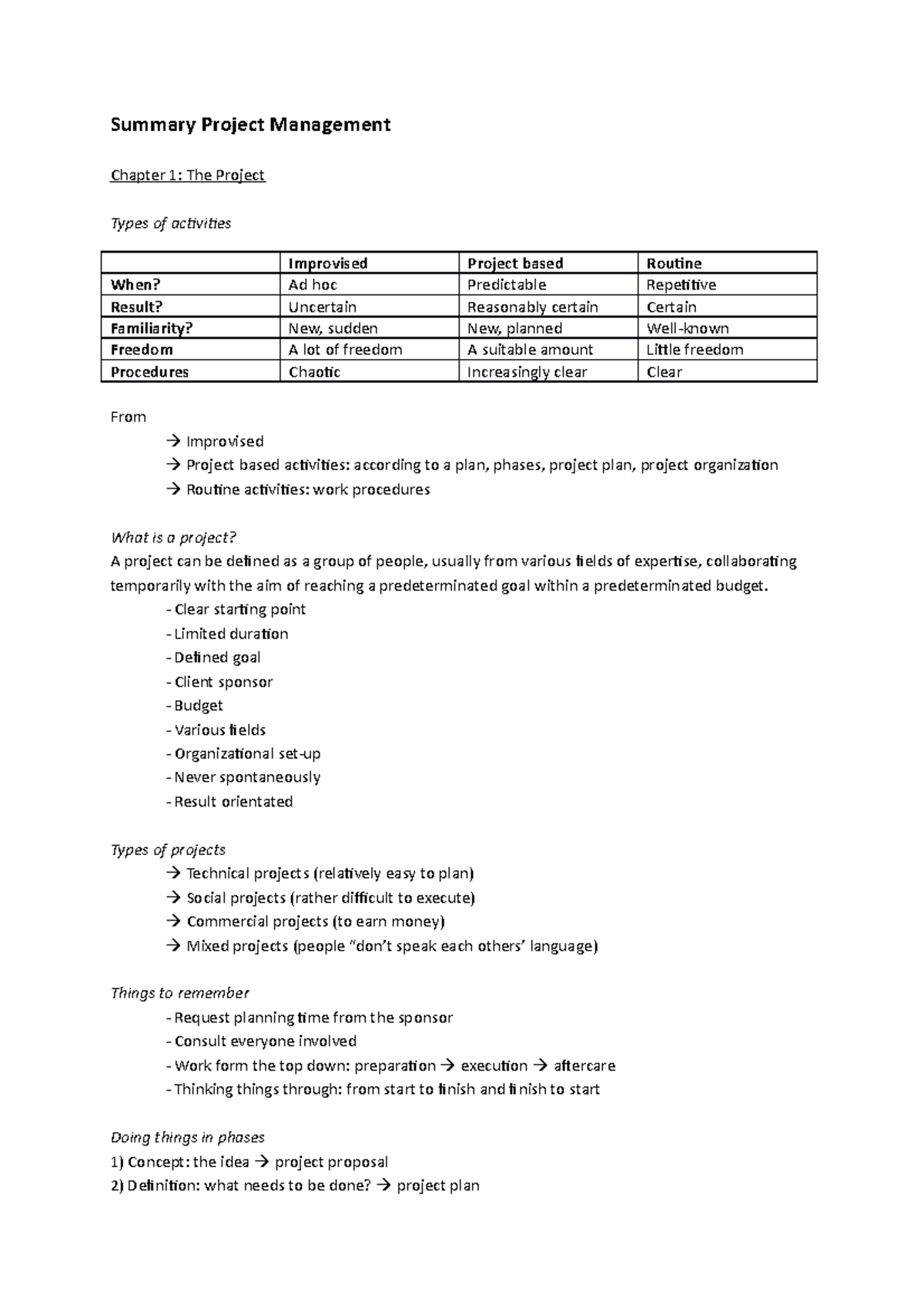 summary-project-management-summary-project-management-chapter-1-the