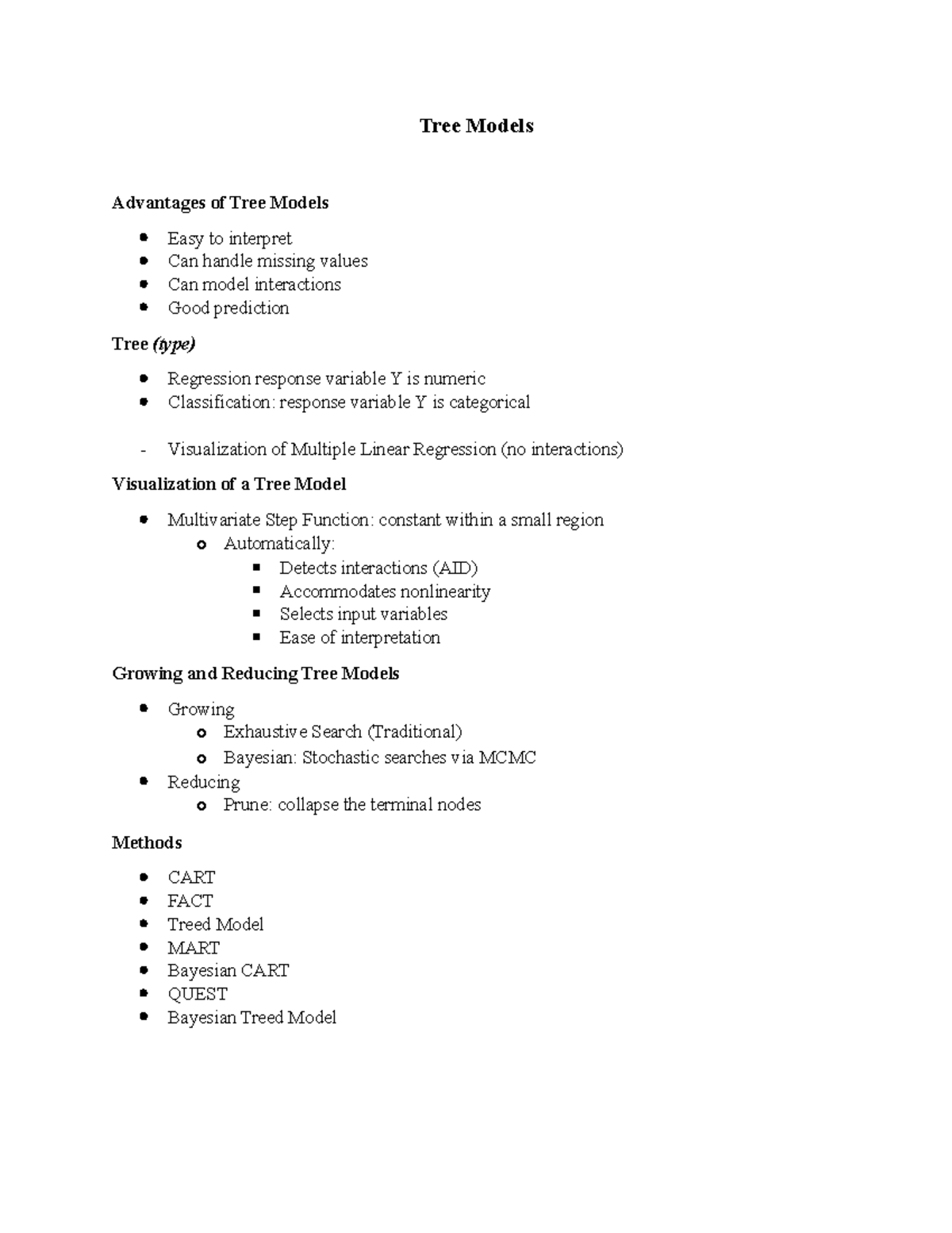 Tree Models - Tree Models Advantages of Tree Models Easy to interpret ...