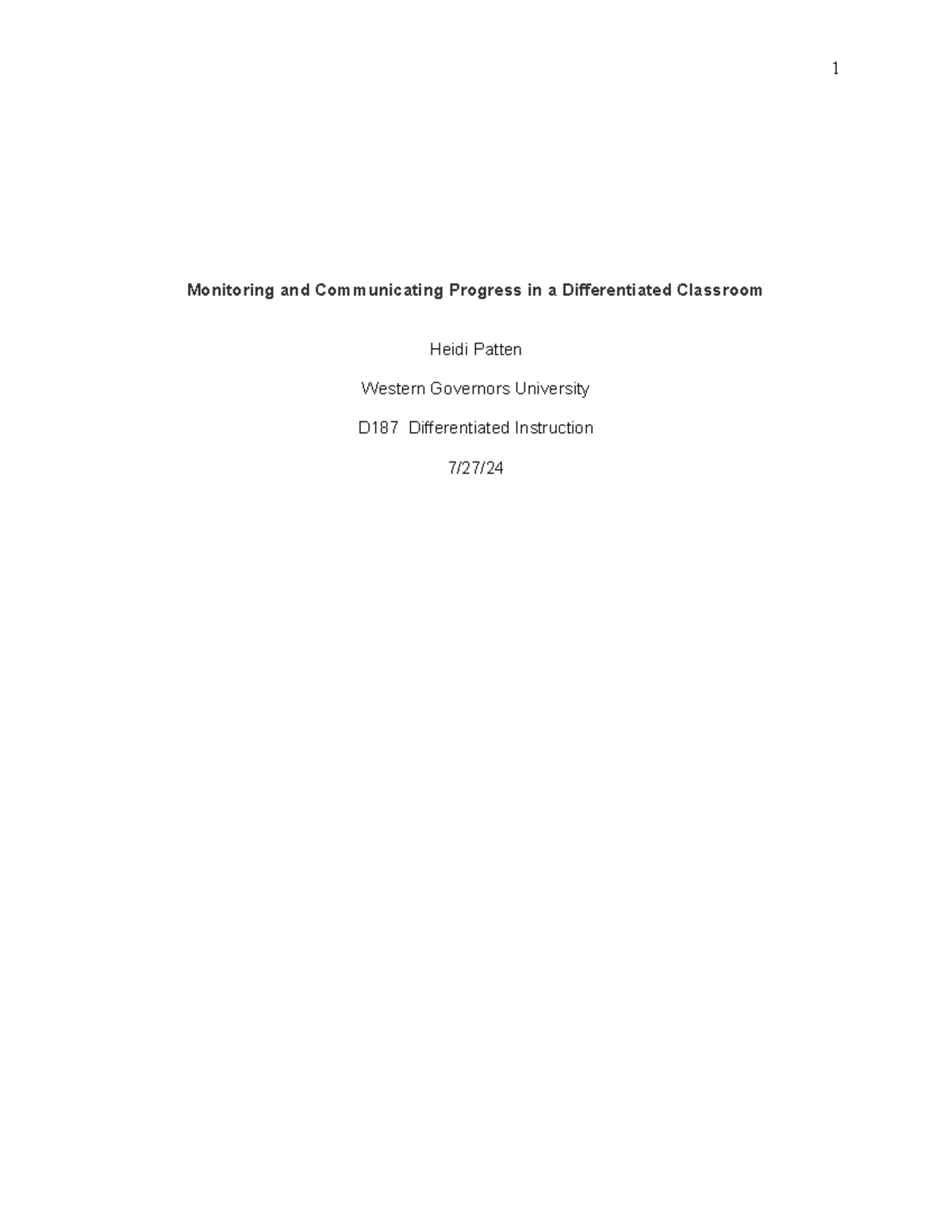 D187 task 4 - passed preschool - Monitoring and Communicating Progress ...