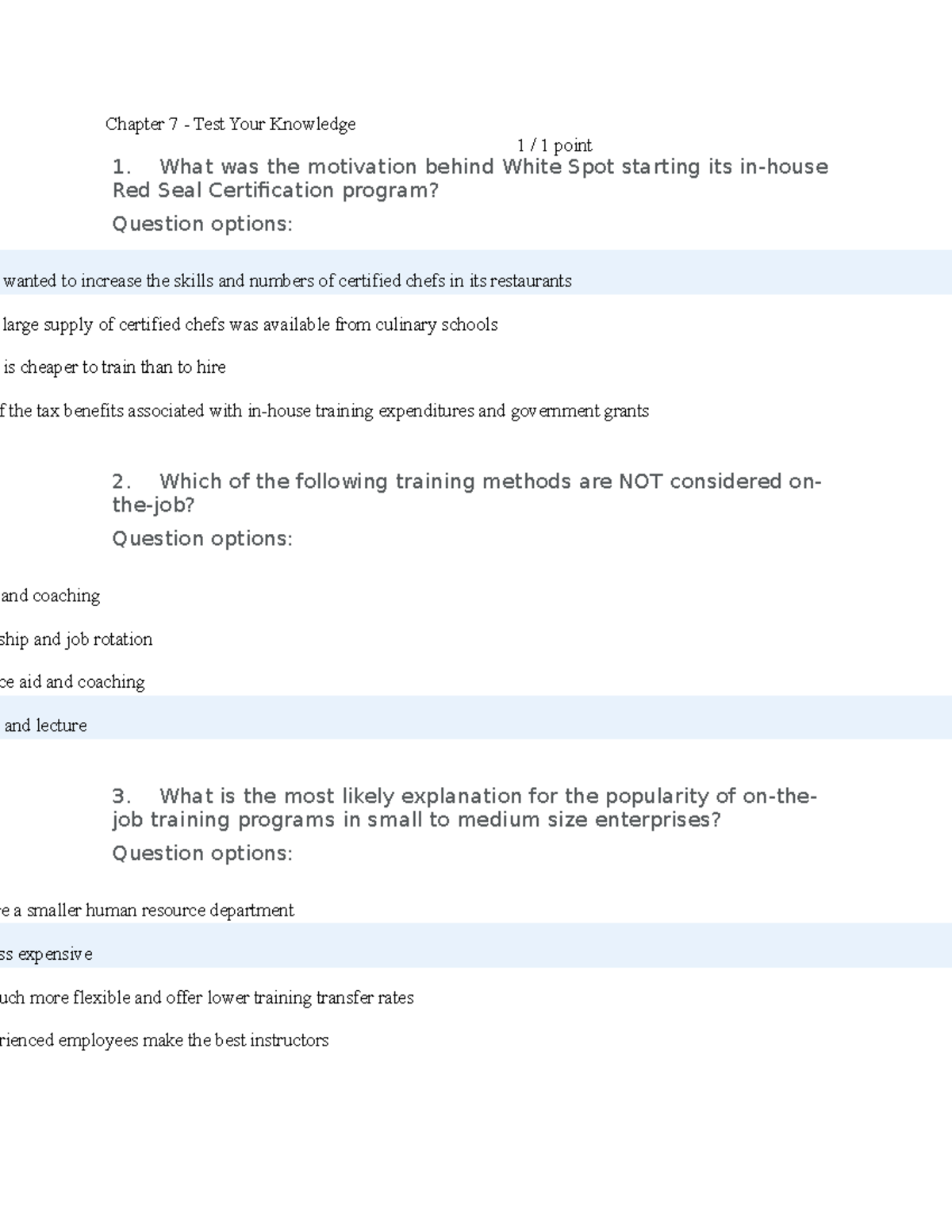 QUIZ 7 6 May 2019, questions - Chapter 7 - Test Your Knowledge 1 / 1 ...