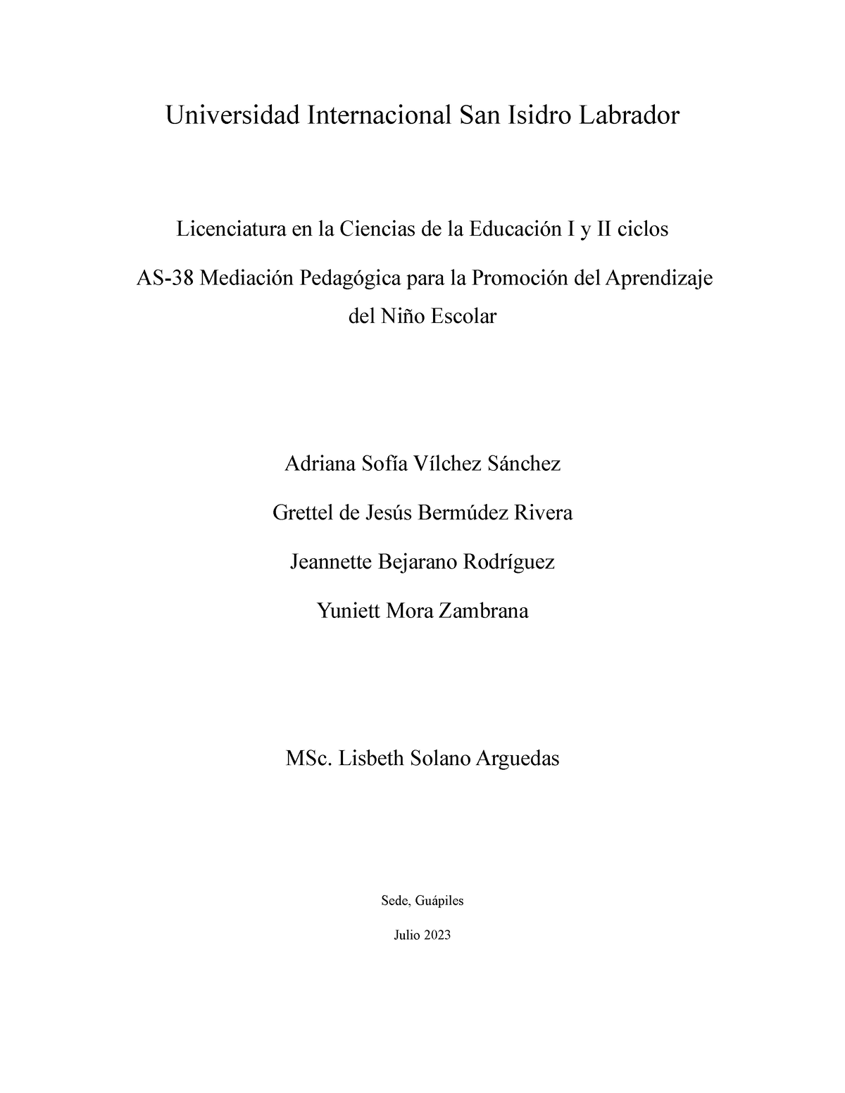 Investigacion - Universidad Internacional San Isidro Labrador ...