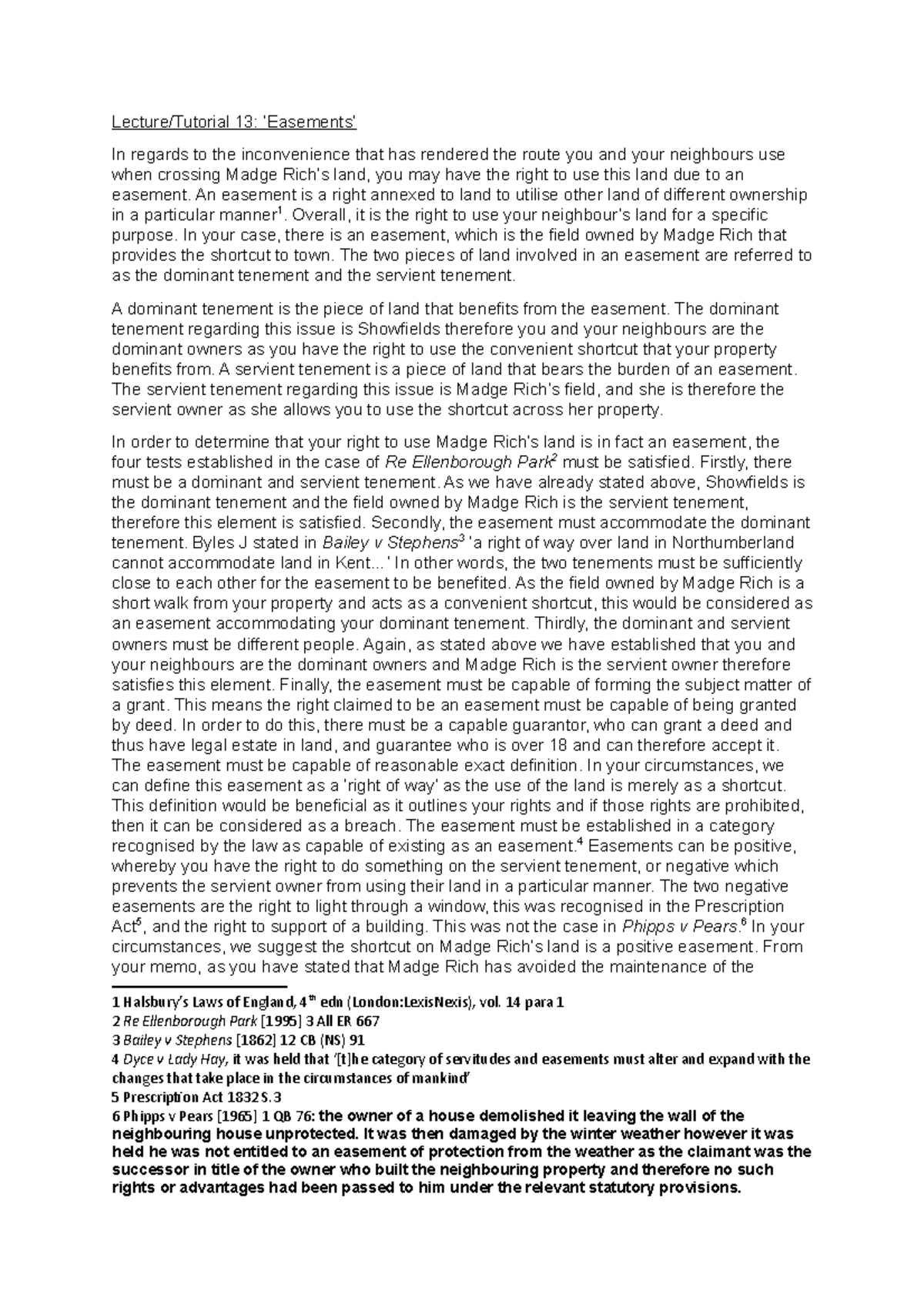 Easements land law uk picture