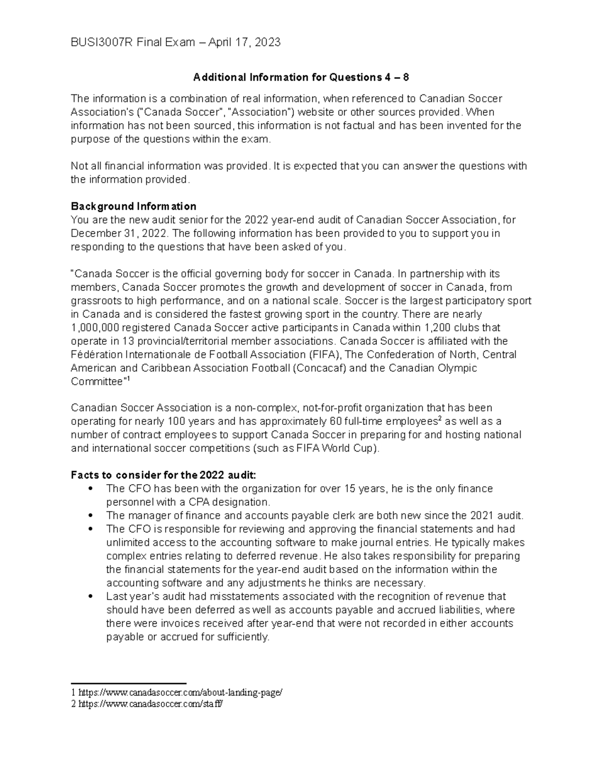 Q4-8 Final Exam Additional Information - Additional Information for ...