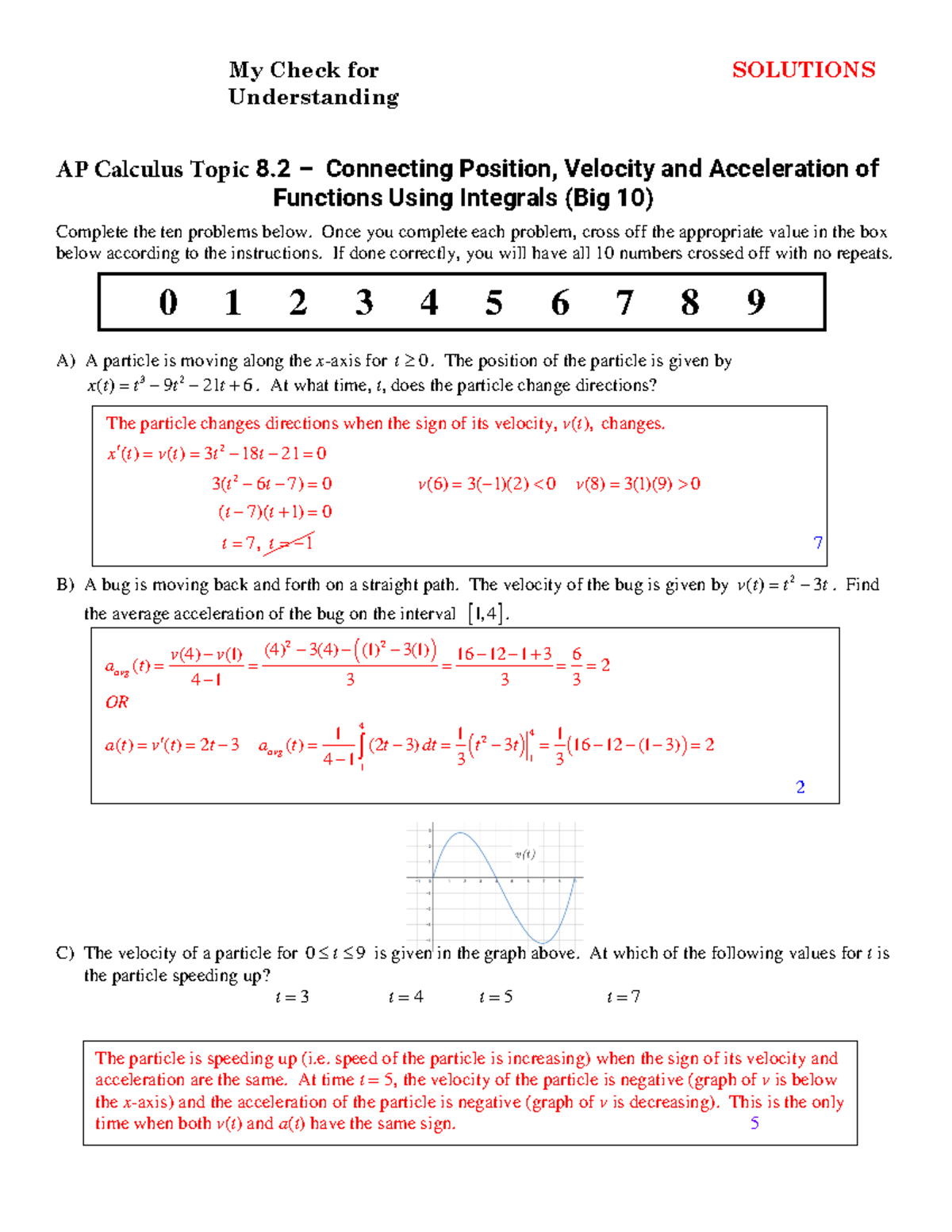 Math Calculus AB - My Check for SOLUTIONS Understanding AP Calculus ...
