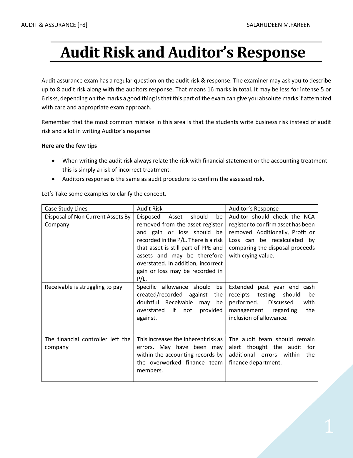 audit case study