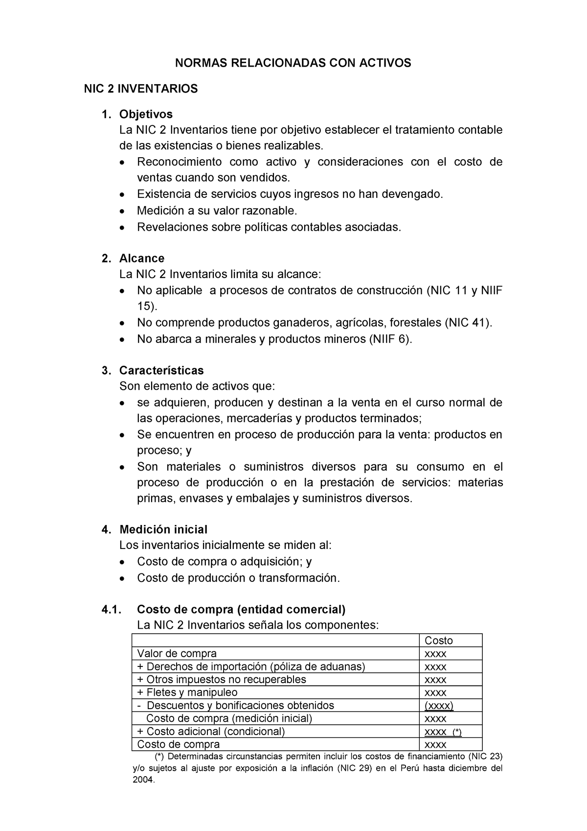 NIC 2 Inventarios Caso Práctico N°2 - Peritaje Contable - UDH - Studocu