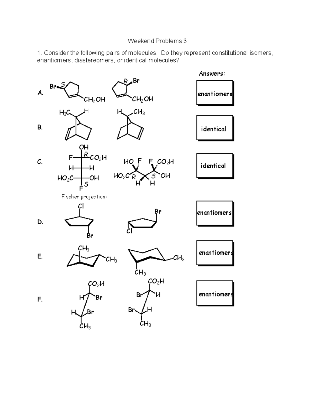 Weekend Problems 3 Answers - Weekend Problems 3 Consider the following ...
