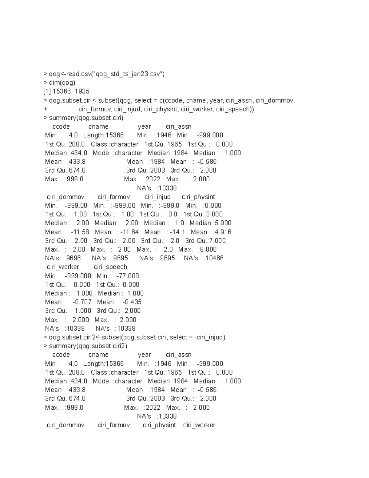 Lab 11-2 - coding - > qog dim(qog) [1] 15366 1935 - Studocu