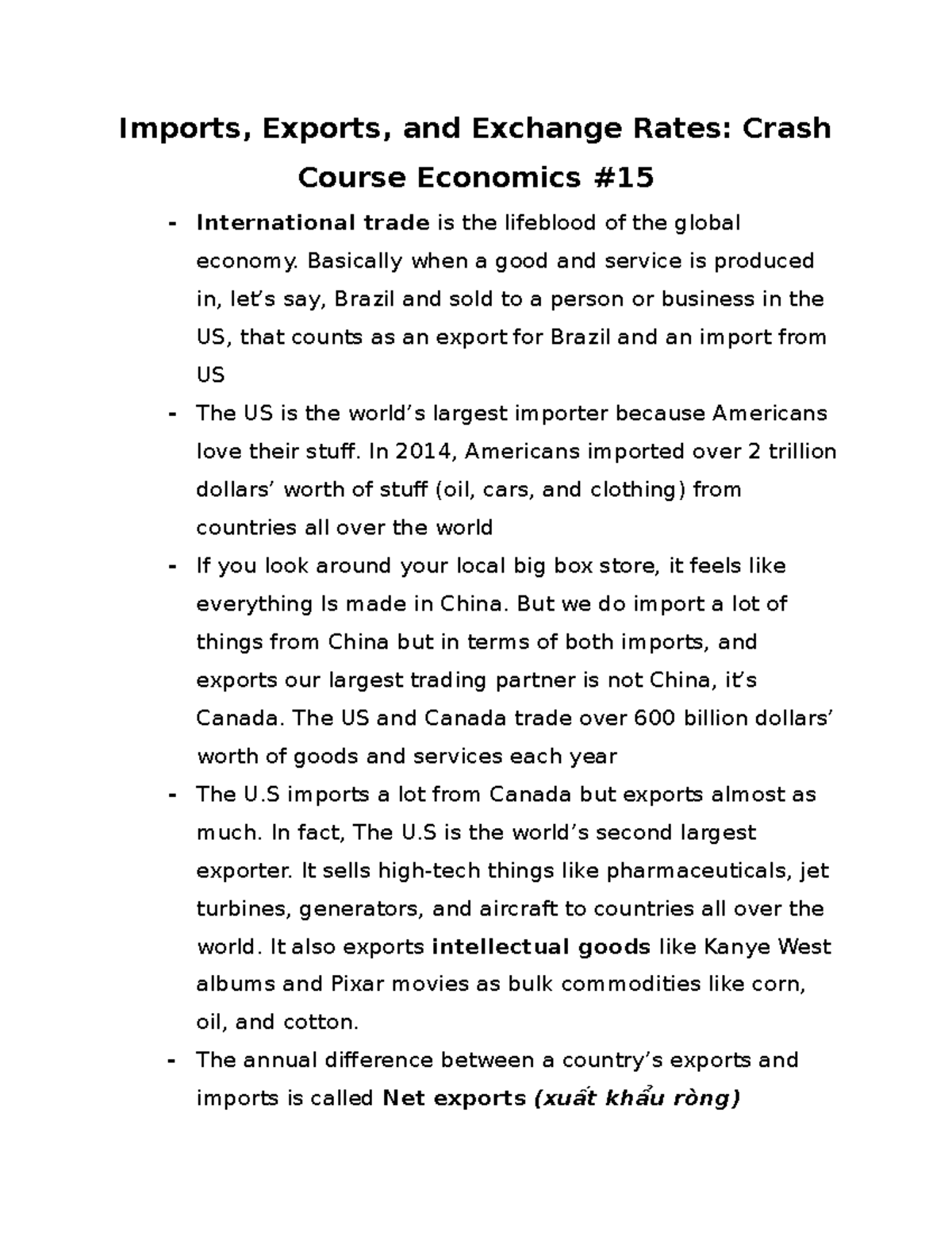 Imports, Exports, and Exchange Rates Crash Course Economics 15