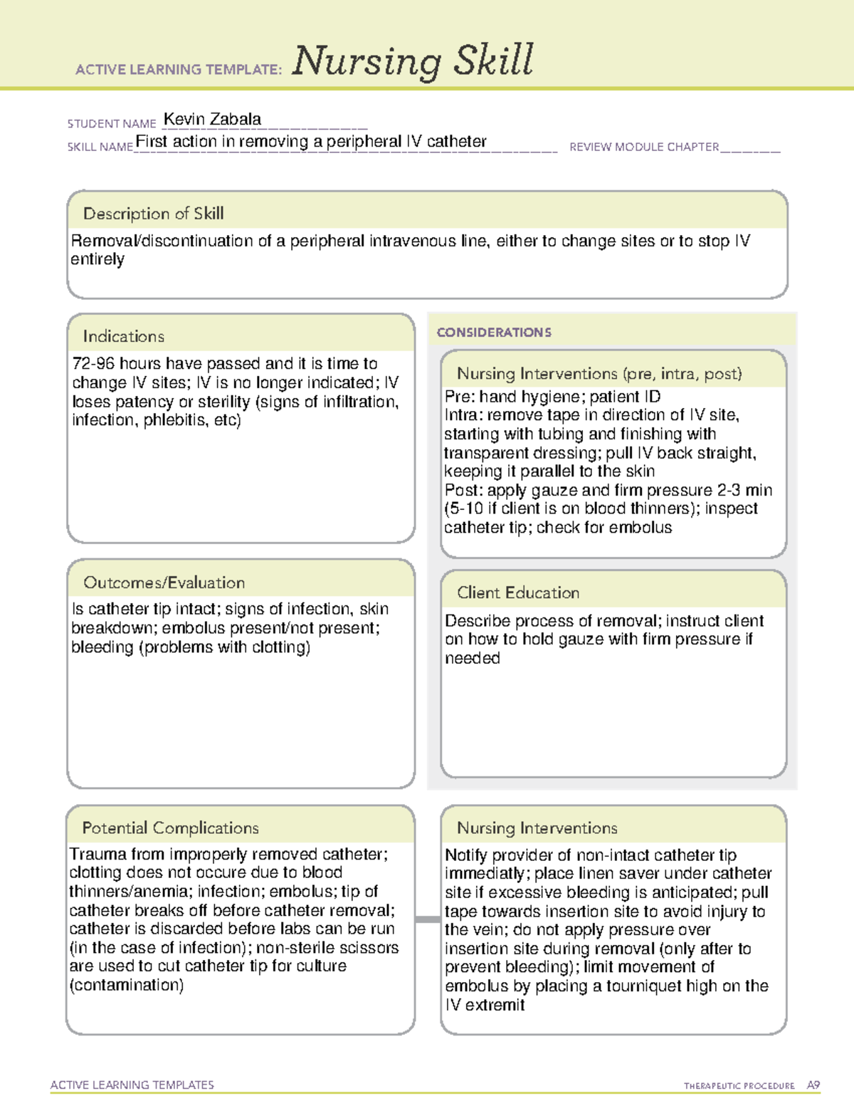 IV cath - Focused Reviews - ACTIVE LEARNING TEMPLATES THERAPEUTIC ...