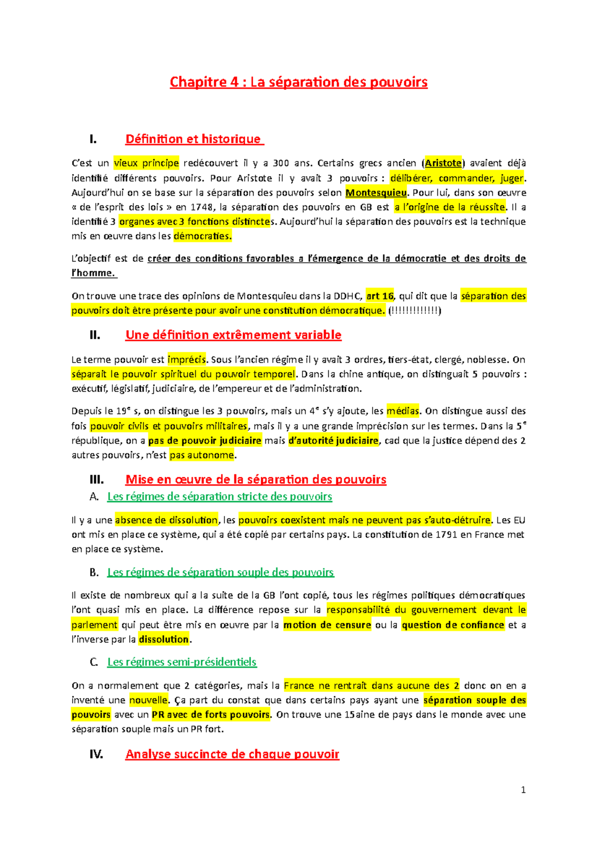 La Séparation Des Pouvoirs Aux Etats-unis Dissertation