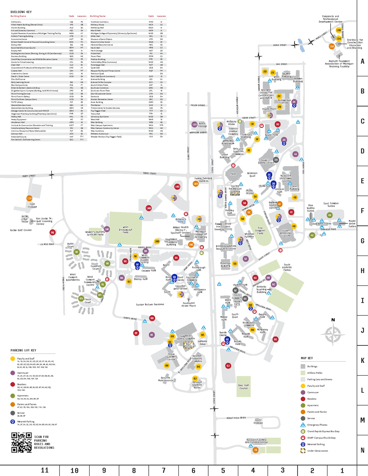 Current-campus-map - map - 11109876543 A B C D E F G H I J K L M N 3G ...