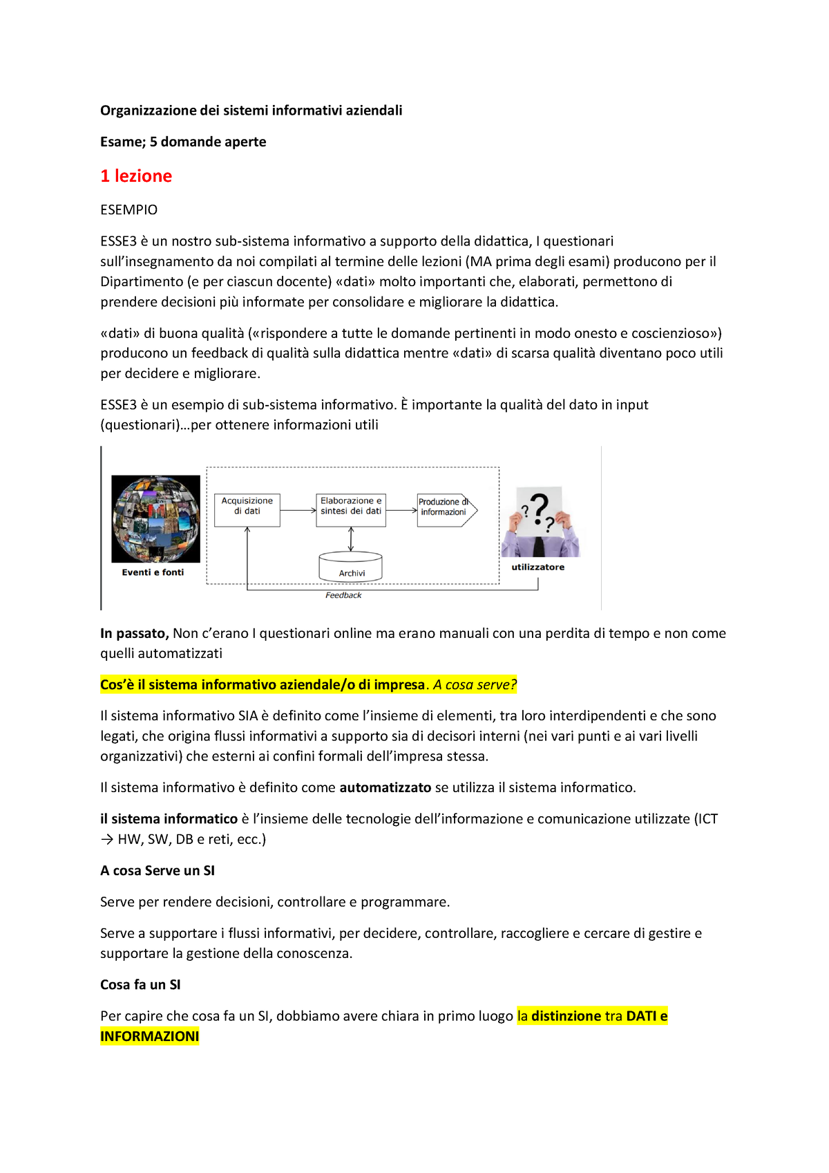 Osia M Appunti Completi Di Osia Anno Accademico Organizzazione Dei Sistemi