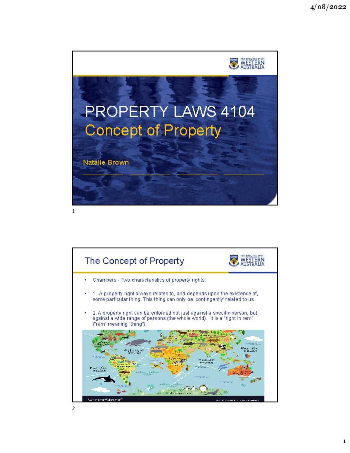 Property Law Lecture 3 - PROPERTY LAWS 4104 Concept Of Property Natalie ...