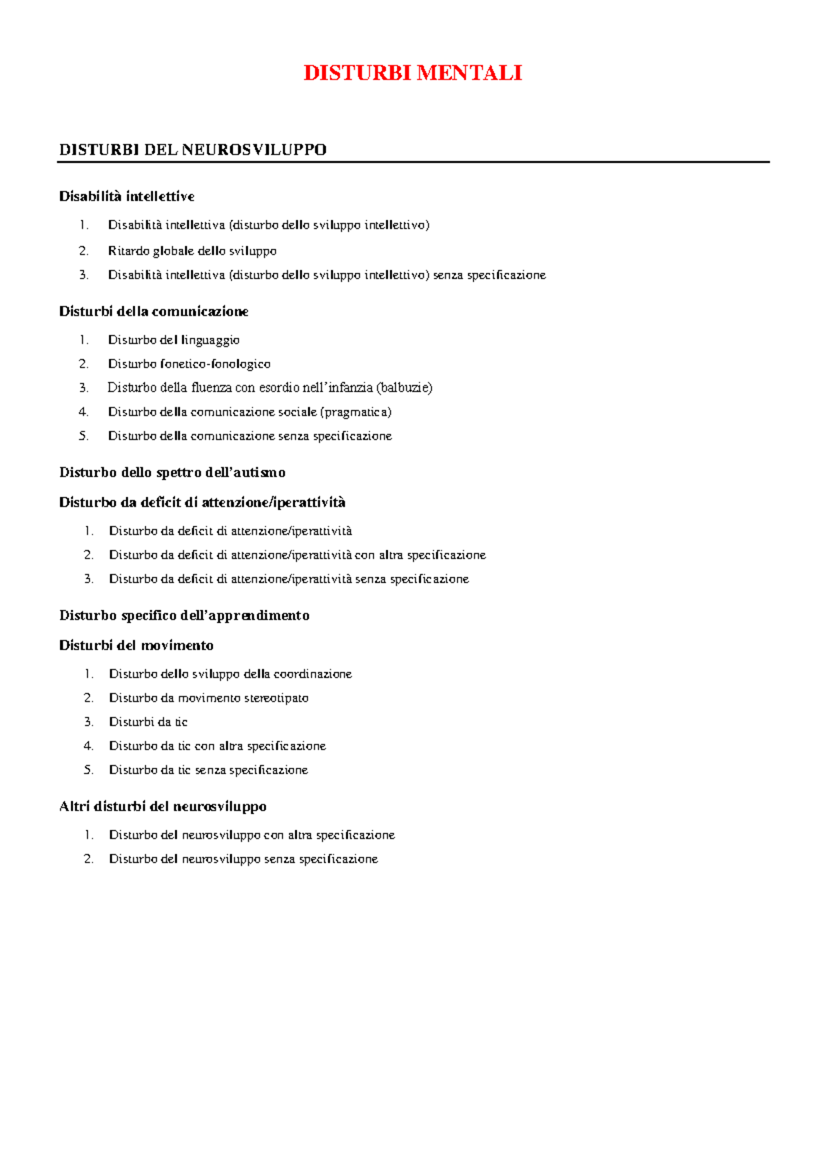 Dsm 5 disturbi mentali nosografia - DISTURBI MENTALI DISTURBI DEL ...
