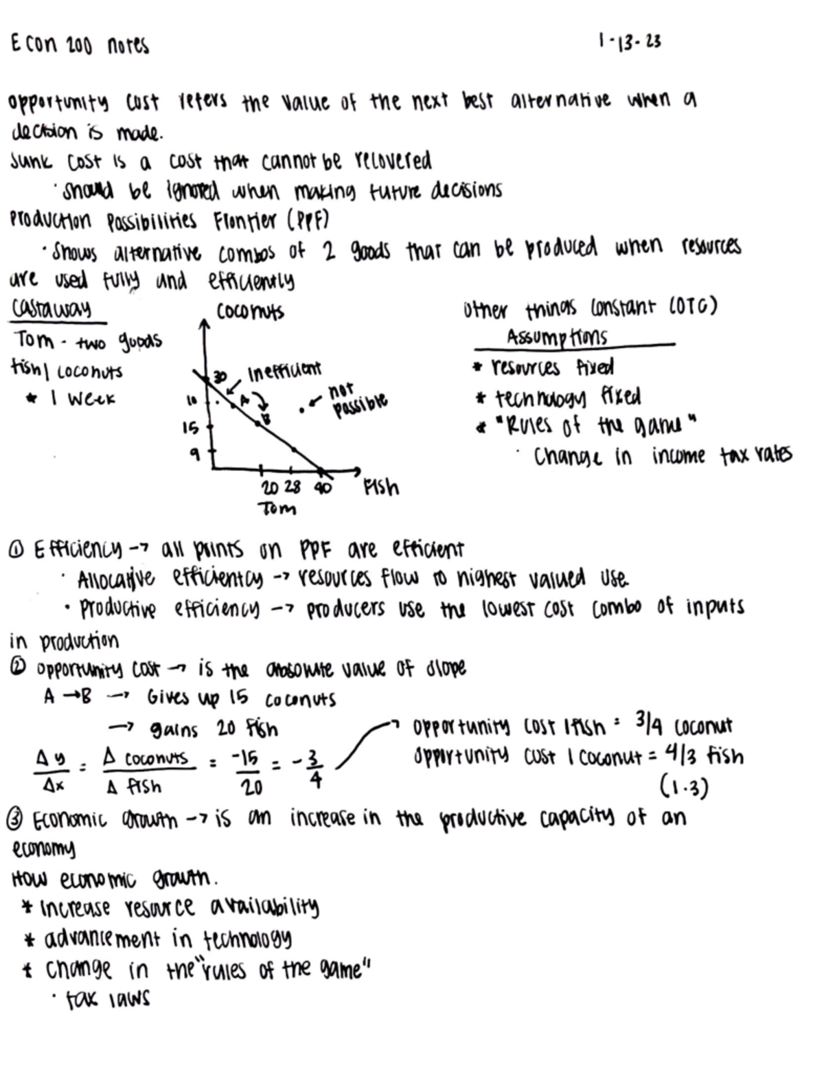 Economics Notes [economics] E con 200 notes opportunity cost refers