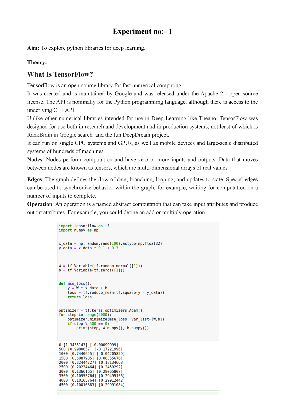 Exp 1 B DL - Experiment No:- 1 Aim: To Explore Python Libraries For ...