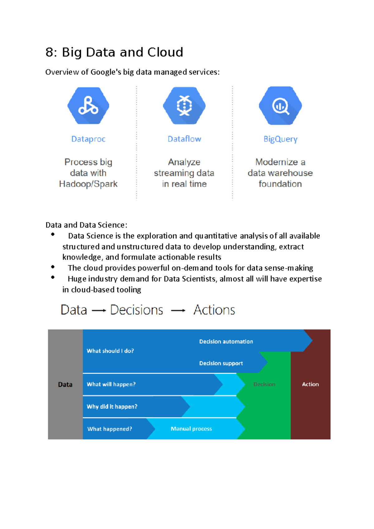 8 Big Data and Cloud - Lecture notes Week 8 - 8: Big Data and Cloud ...