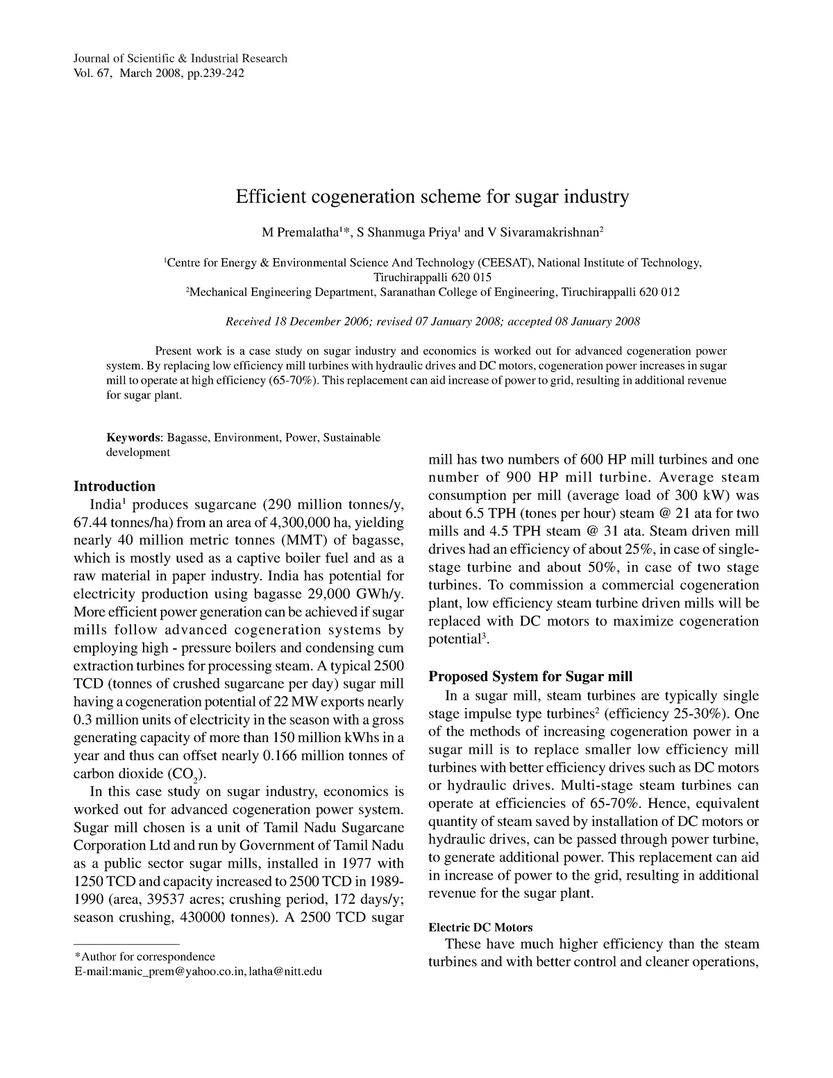 JSIR 67(3) (2008 ) 239-242 - Journal Of Scientific & Industrial ...