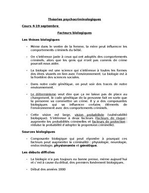 [Solved] Expliquez En Quoi La Thorie De La Personnalit Criminelle ...