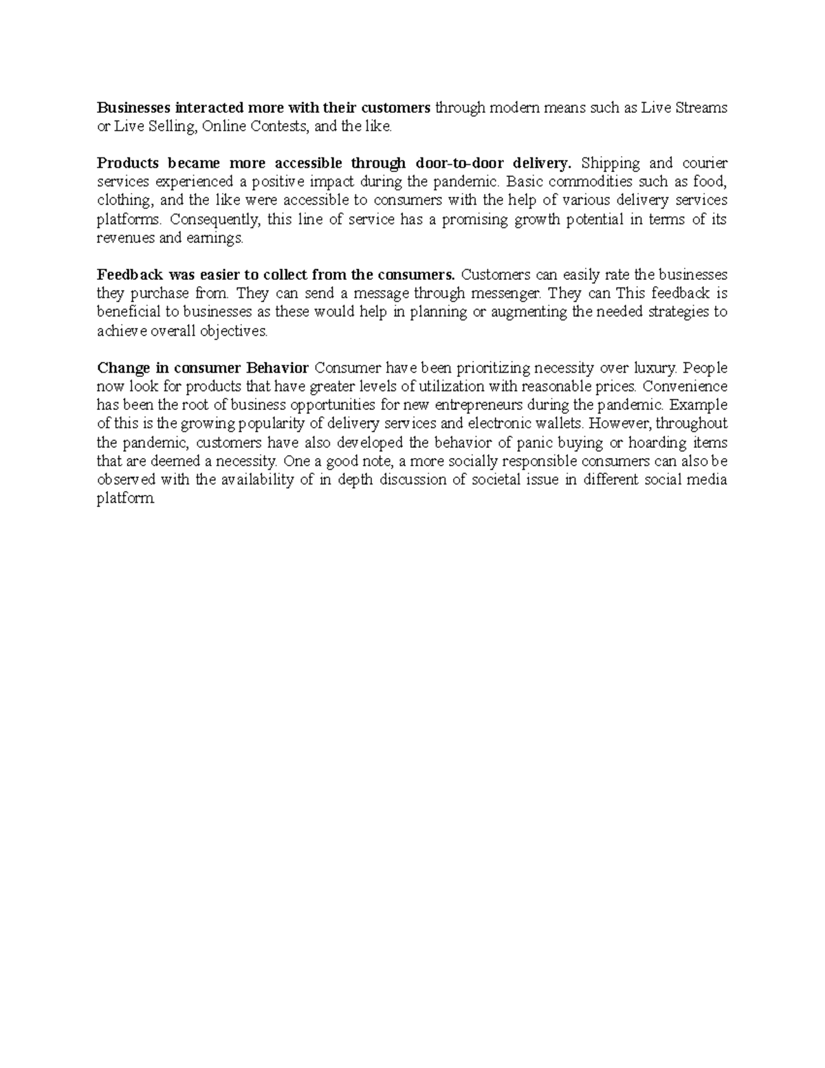 Tax notes 3 - Businesses interacted more with their customers through ...