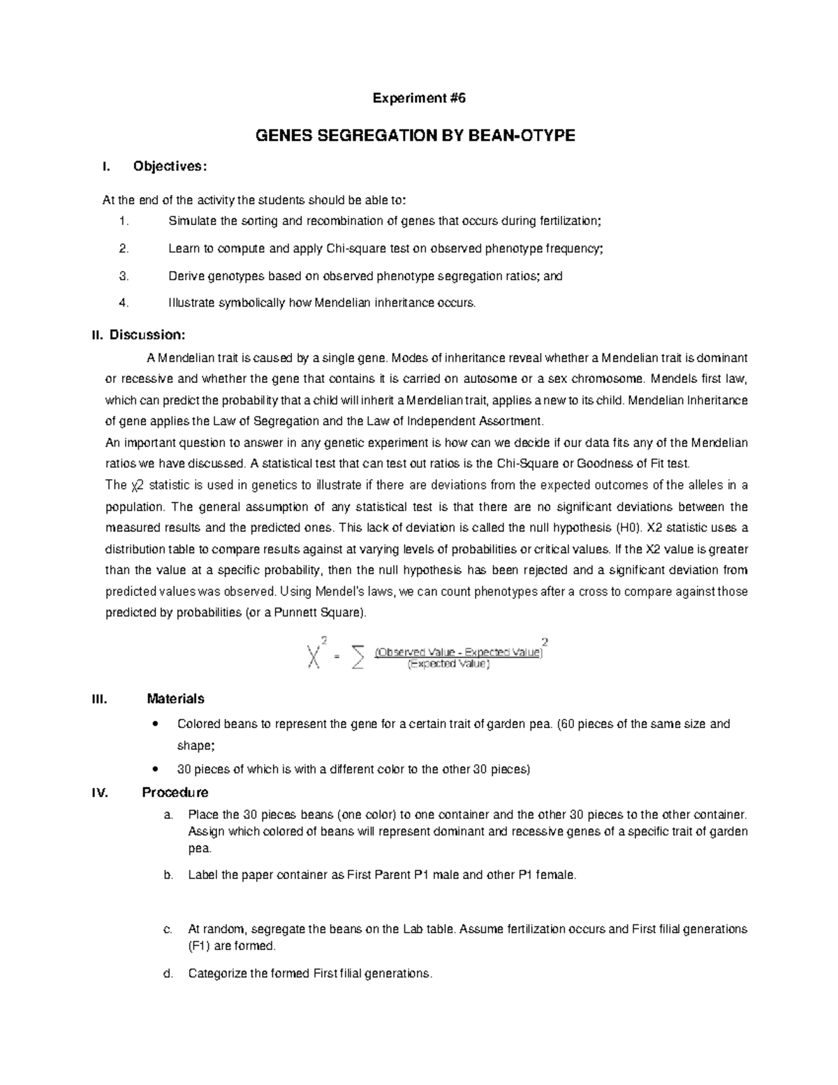 Genetics-Laboratory-Experiment-6-Genes-Segregation-by-Bean-Otype ...