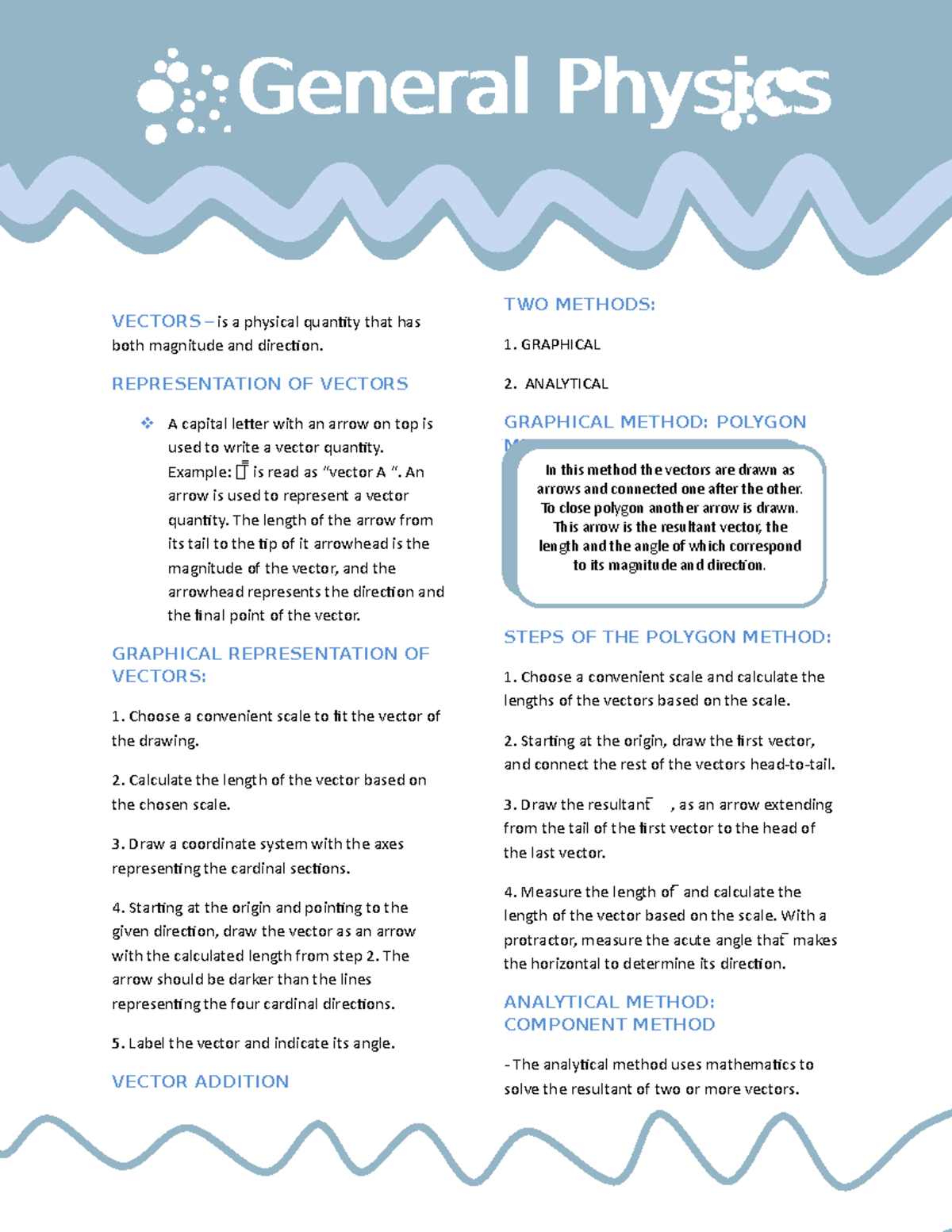 Physics Word Template - Lecture Notes - VECTORS – is a physical ...