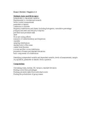 Chapter 10 - Textbook notes - Adrianna Beno Statistics for the ...