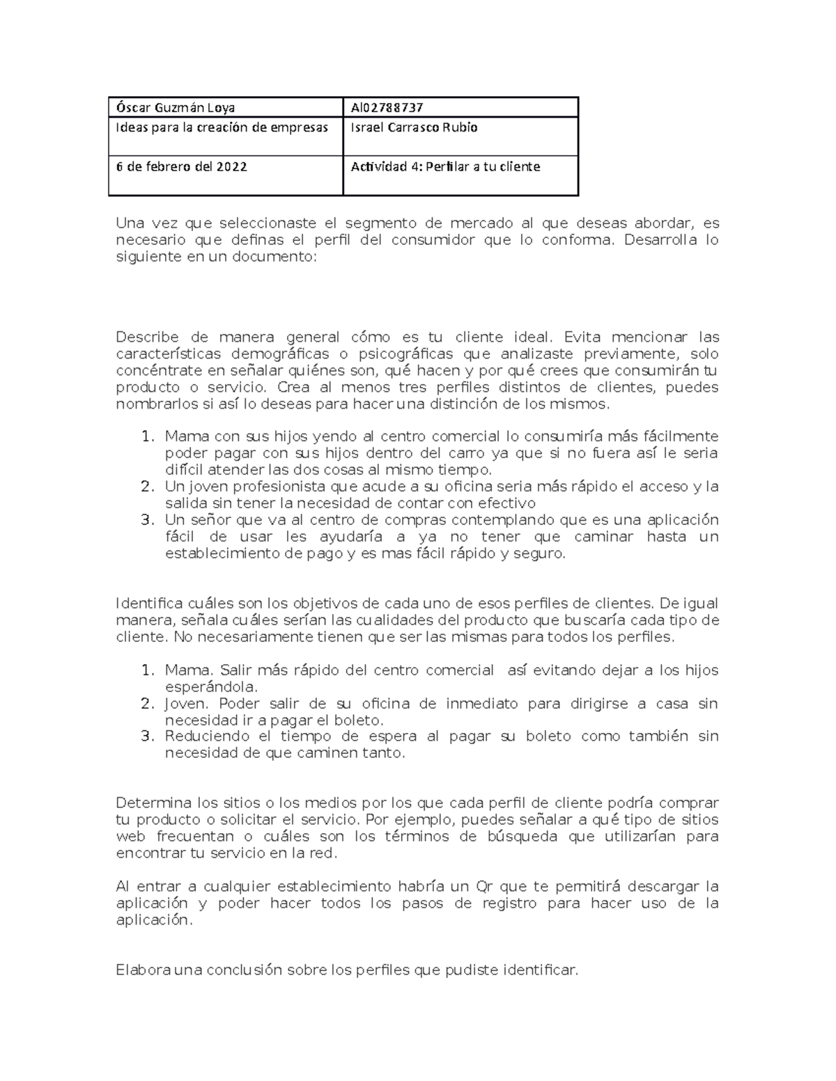 Actividad 4 ideas para la creación de empresas - Óscar Guzmán Loya Al ...