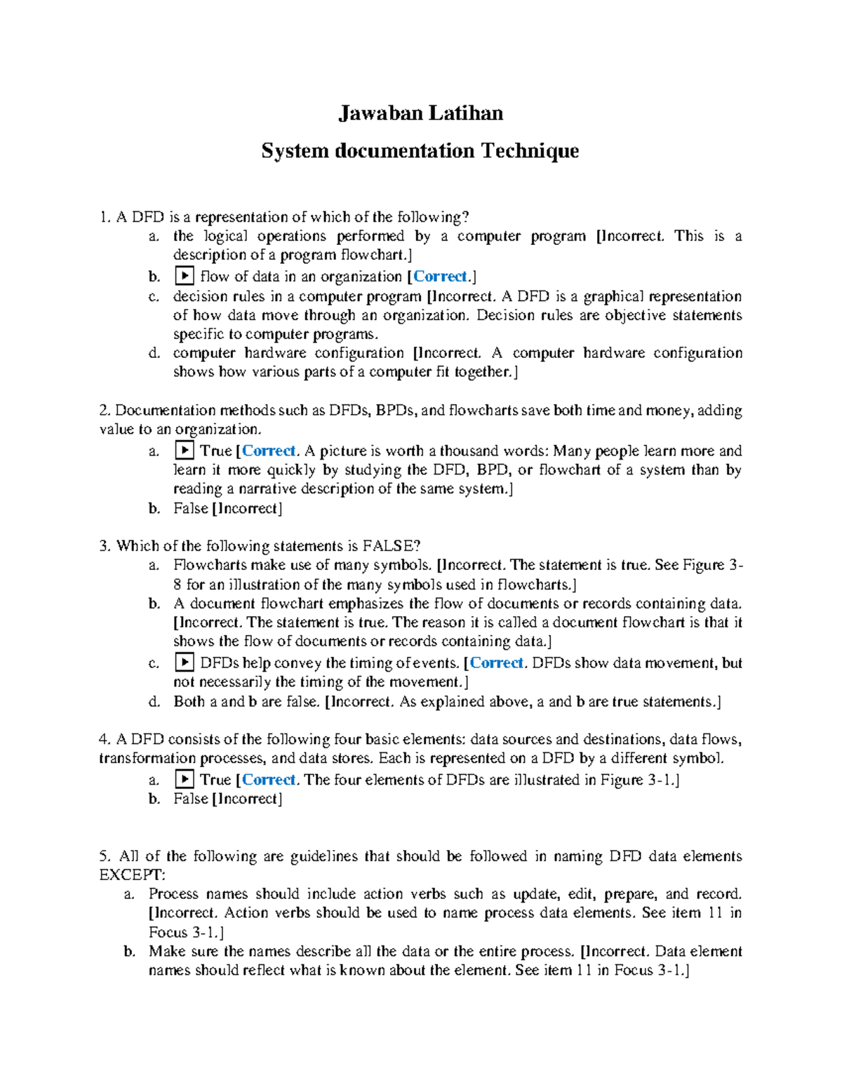 Latihan System Documentation Technique - Soal dan jawab 3 - Jawaban ...