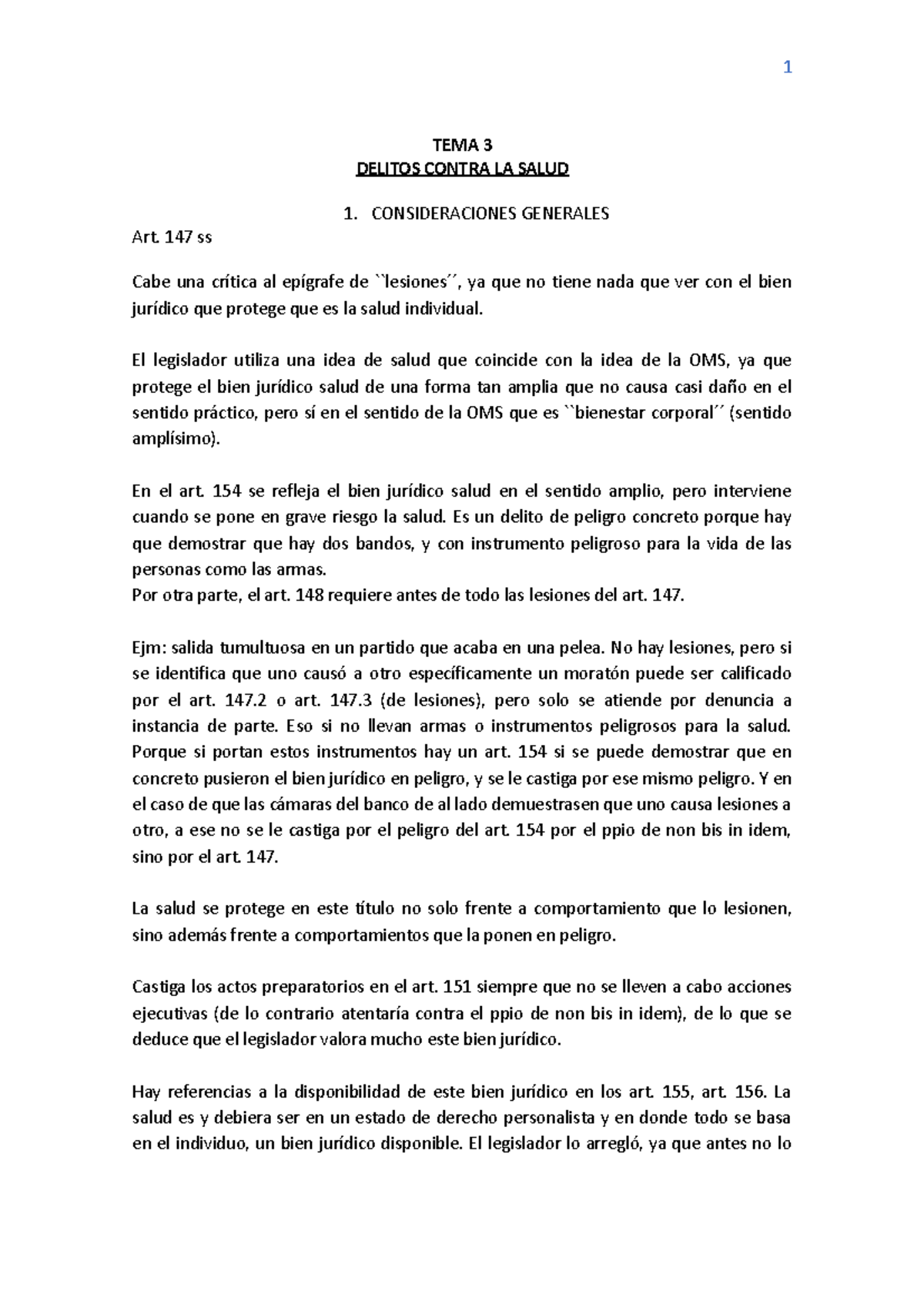 TEMA 3 Delitos Contra LA Salud - TEMA 3 DELITOS CONTRA LA SALUD 1 ...