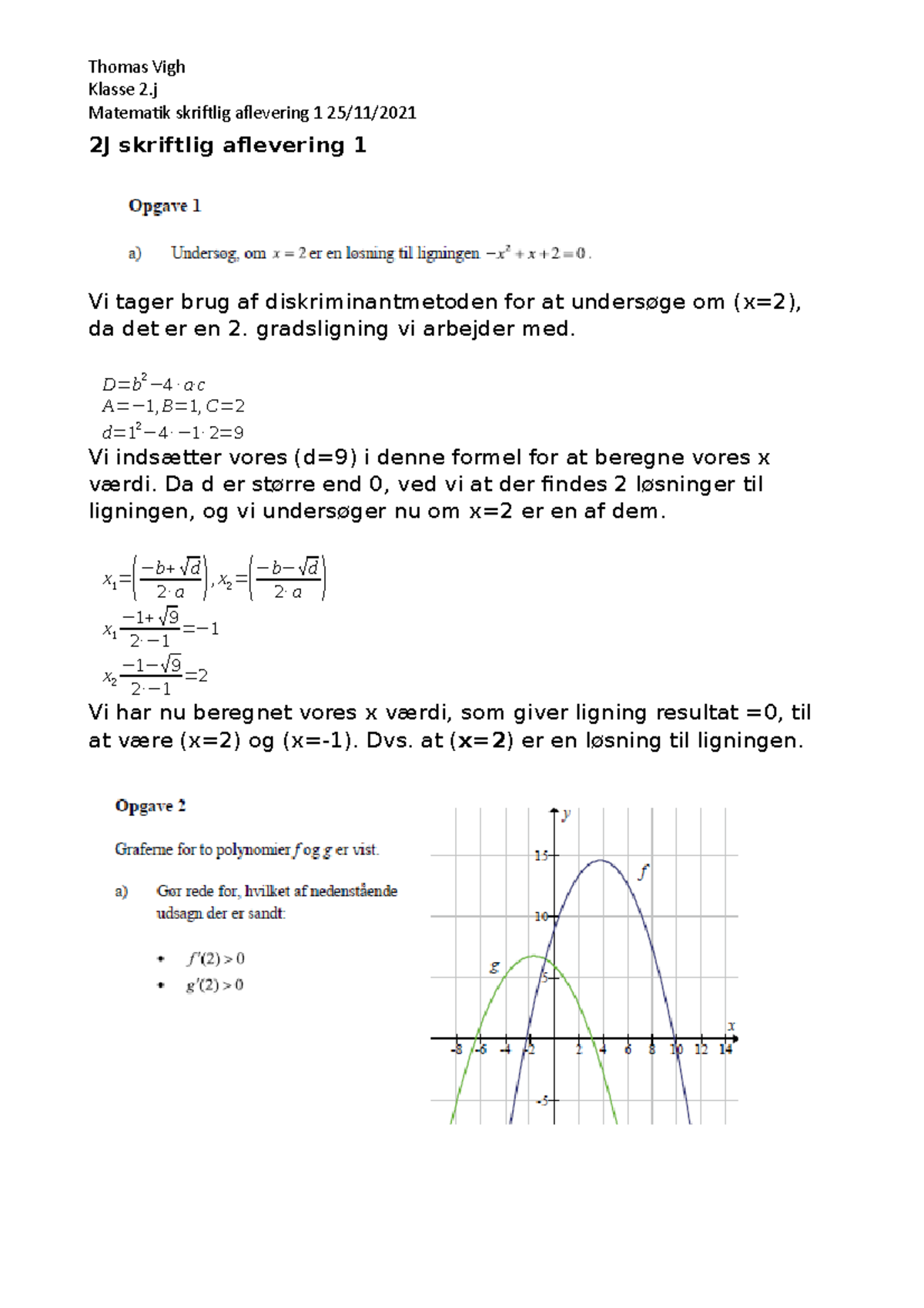 Skriftlig Mataflevering Hej - Klasse 2 Matematik Skriftlig Aflevering 1 ...