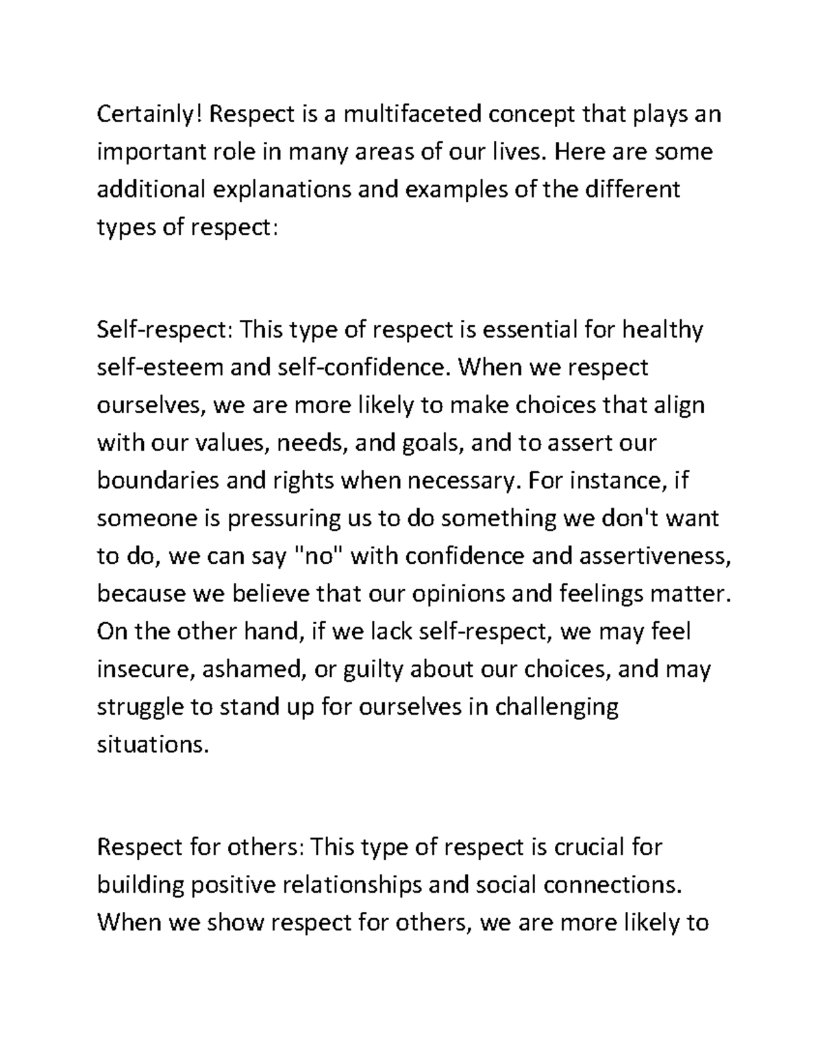 Professional Ethics-Respect part 3 - Certainly! Respect is a ...