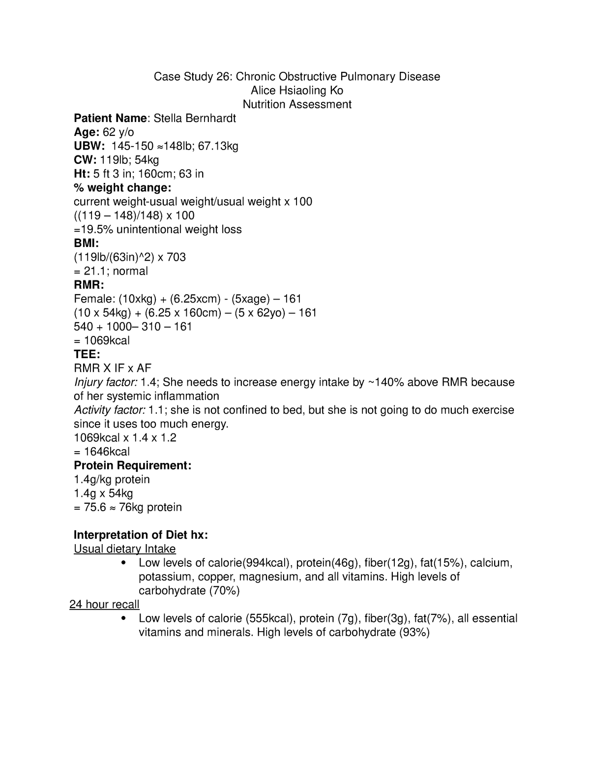 sample copd case study