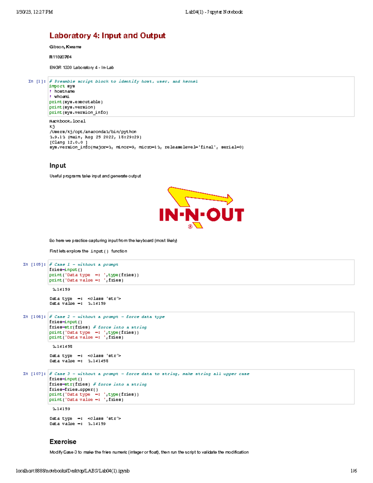 Lab04(1) Jupyter Notebook PDF Laboratory 4 Input and Output Gibson