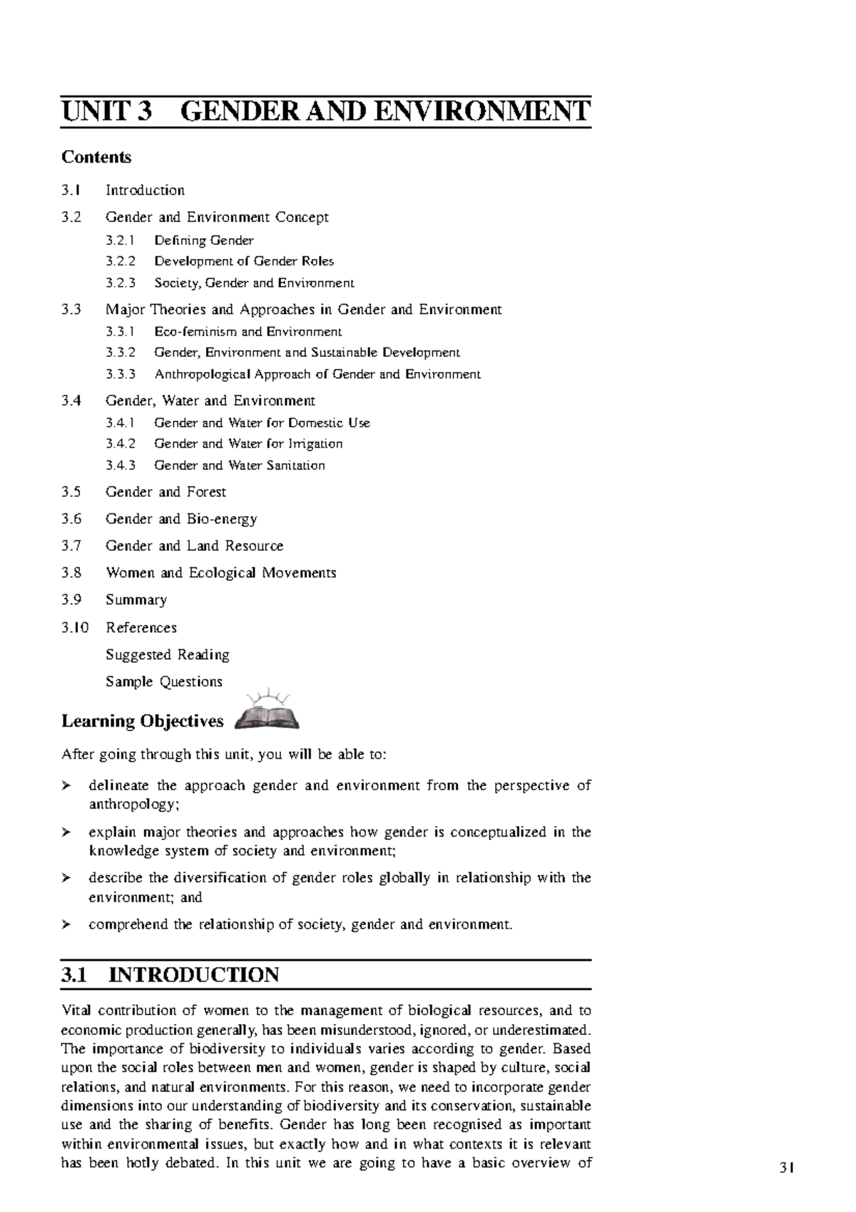 Unit-3 - Unit 3 gandhi - Gender and Environment UNIT 3 GENDER AND ...