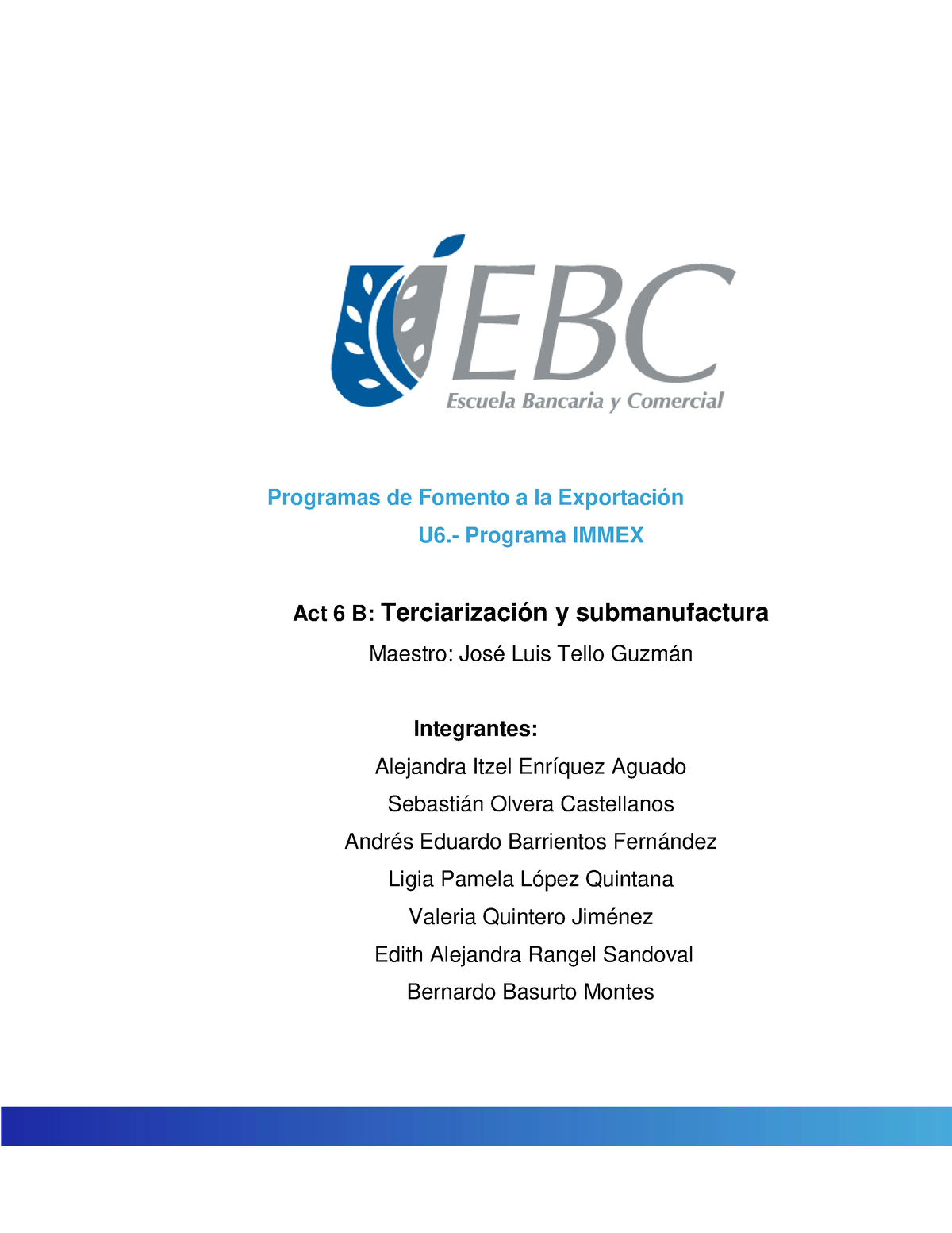 Act 6B- Programas De Fomento - Programas De Fomento A La Exportación U6 ...