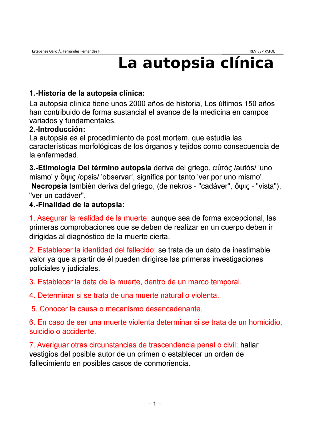 La Autopsia Clínica -Hístoria De La Autopsia Clínica: La Autopsia ...