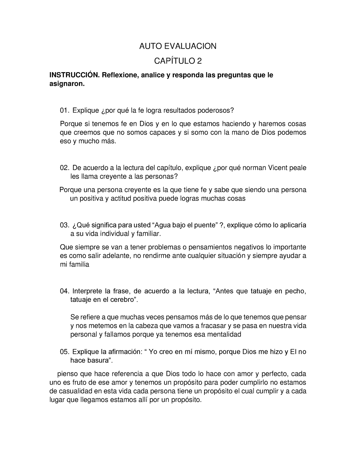 Autoevaluacion Capitulo 2 Pdf - AUTO EVALUACION CAPÍTULO 2 INSTRUCCIÓN ...