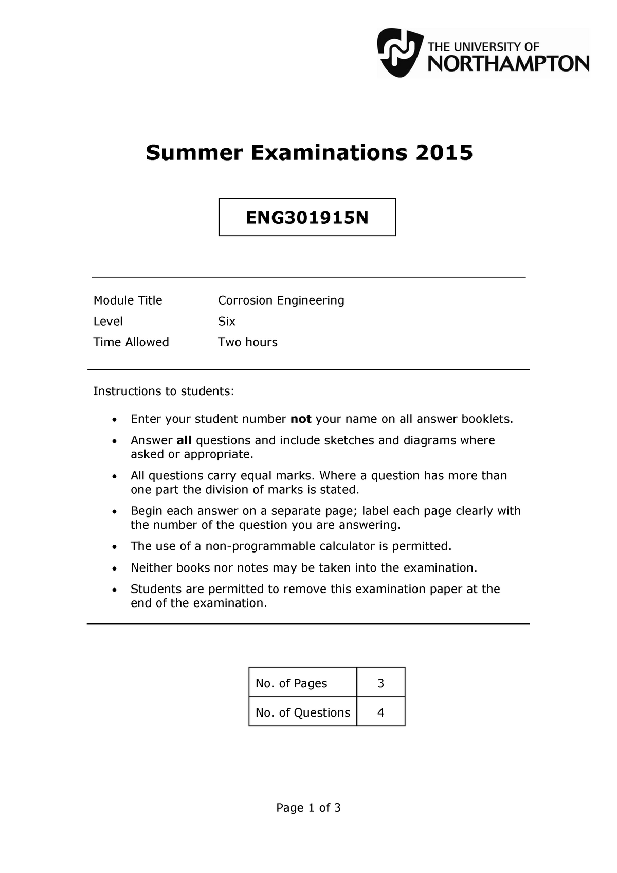 EGMP2201 Exam Format