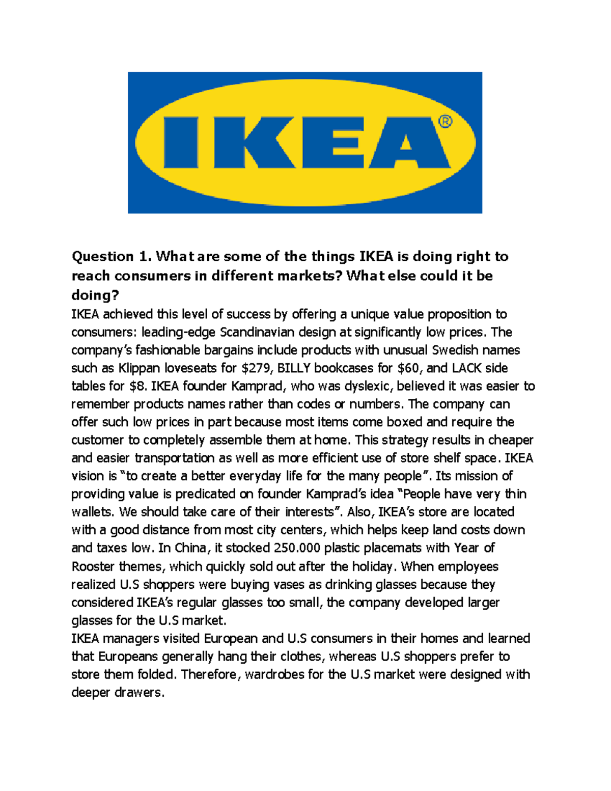 ikea global marketing strategy case study