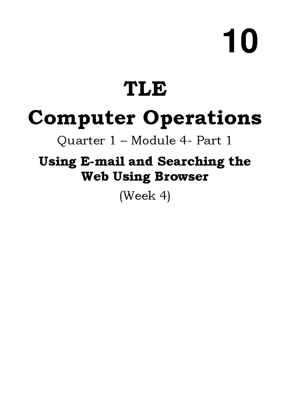 4 Q1 TLE Computer Operations 10 10 TLE Computer Operations Quarter 1