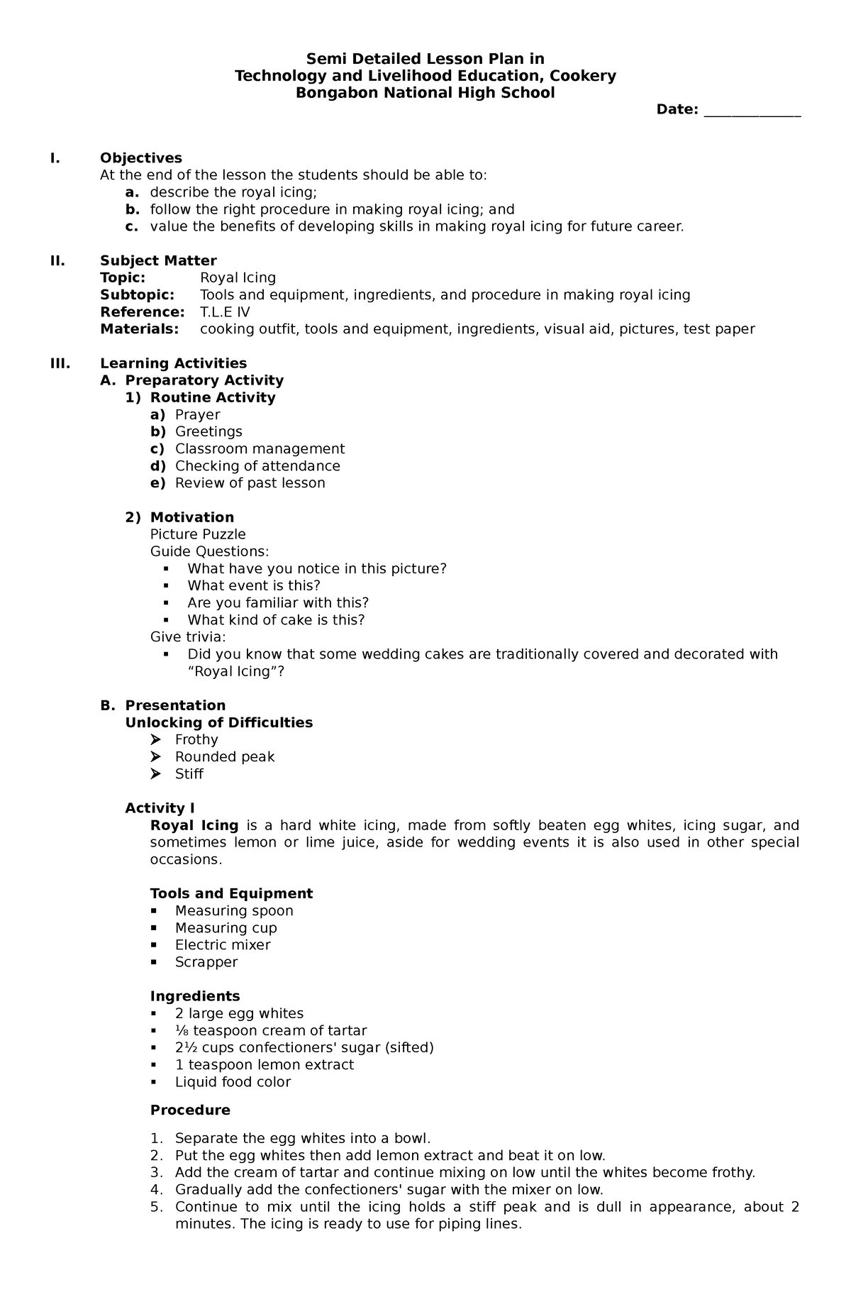 Dokumen Zxczxczxcxz Semi Detailed Lesson Plan In Technology And